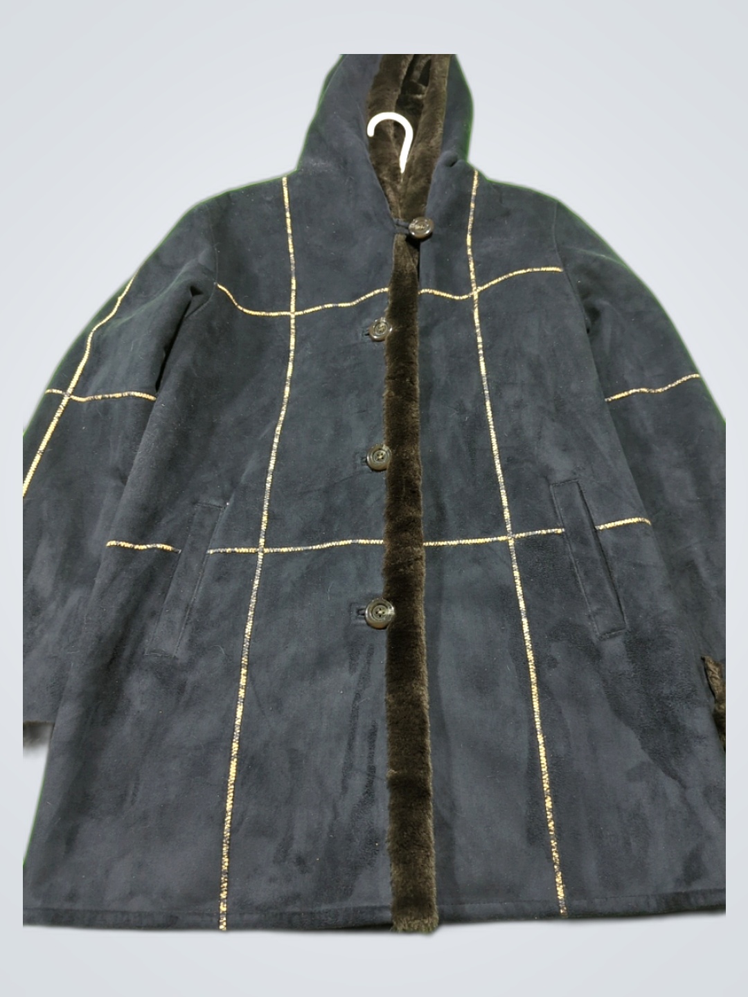 GALLERY Fur-Lined Hooded Coat
