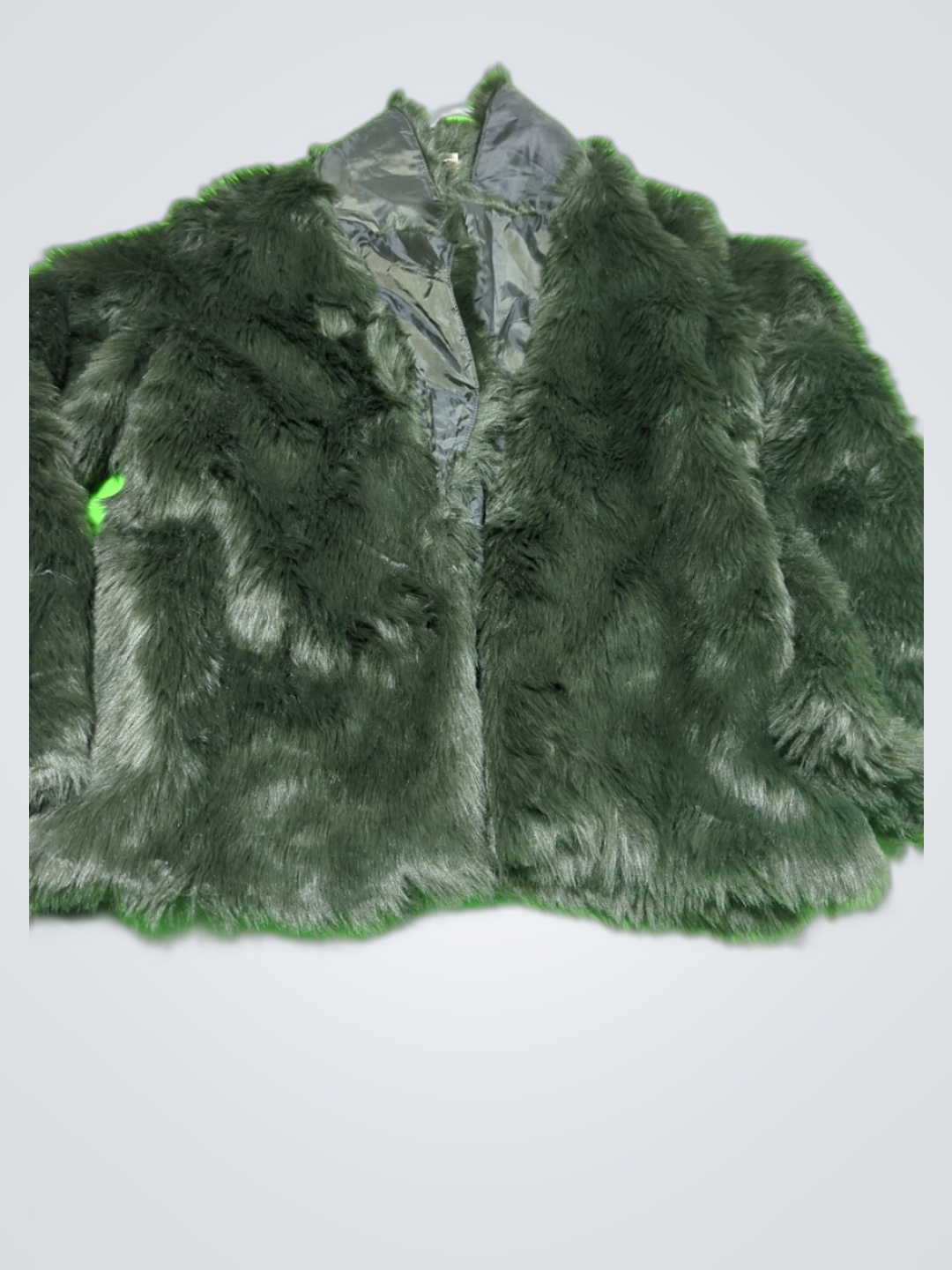 Green Faux Fur Coat