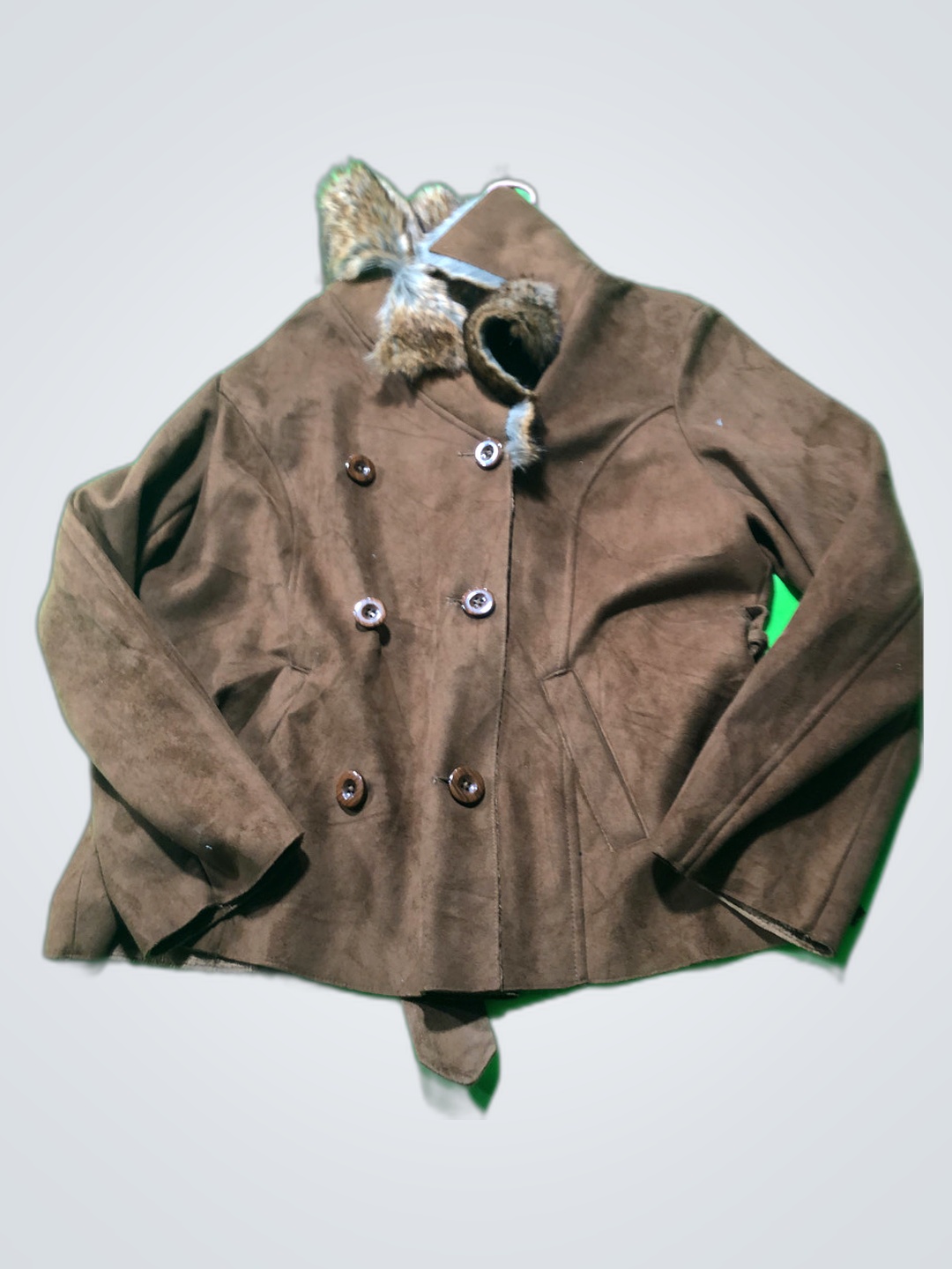 Brown Fur-Trimmed Jacket