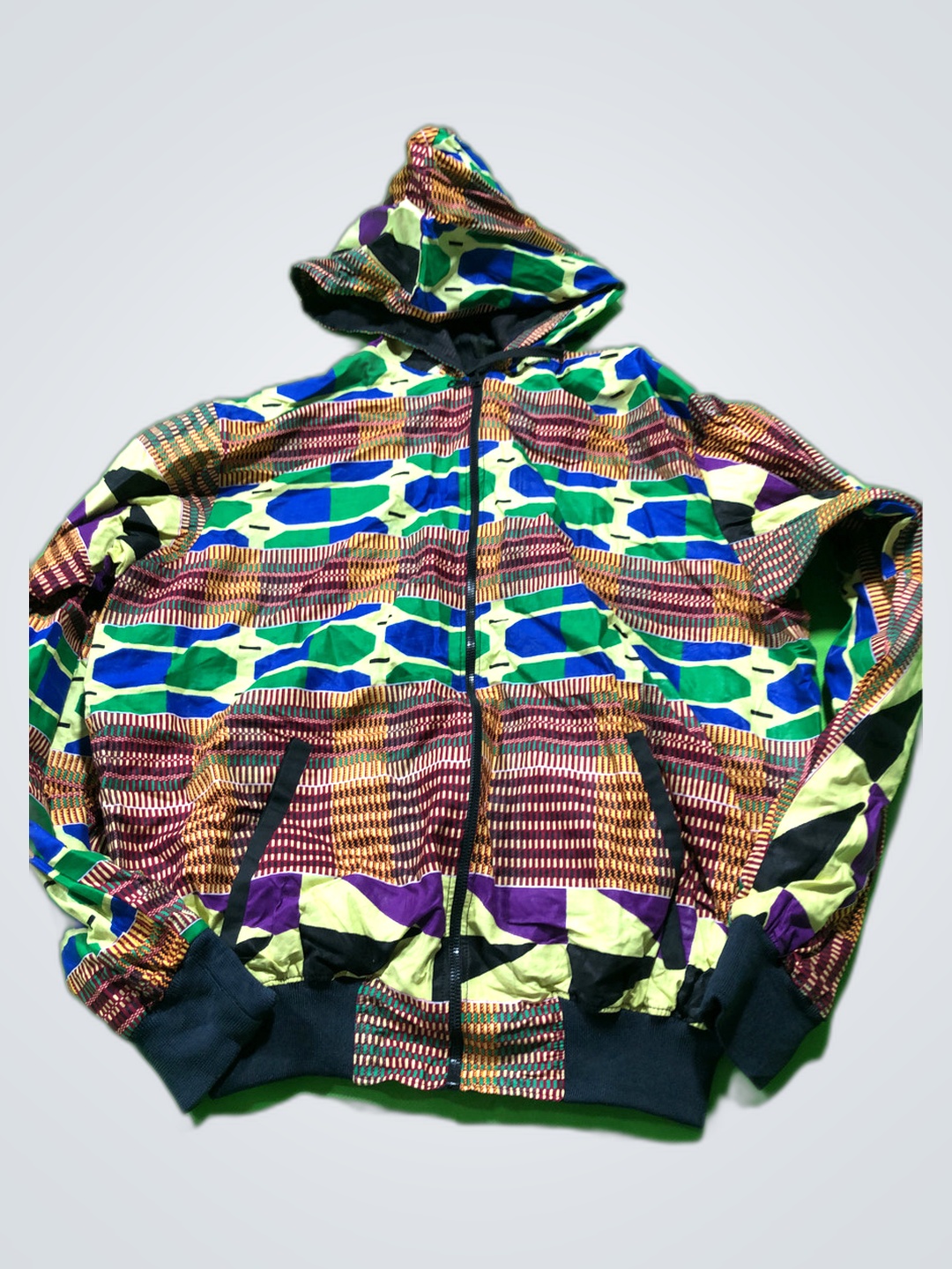 Multicolored Patterned Hoodie