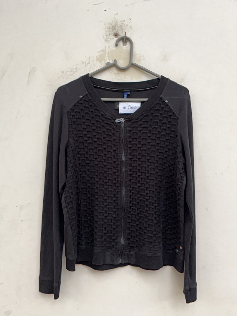 H&M Schwarze Reißverschluss-Strickjacke