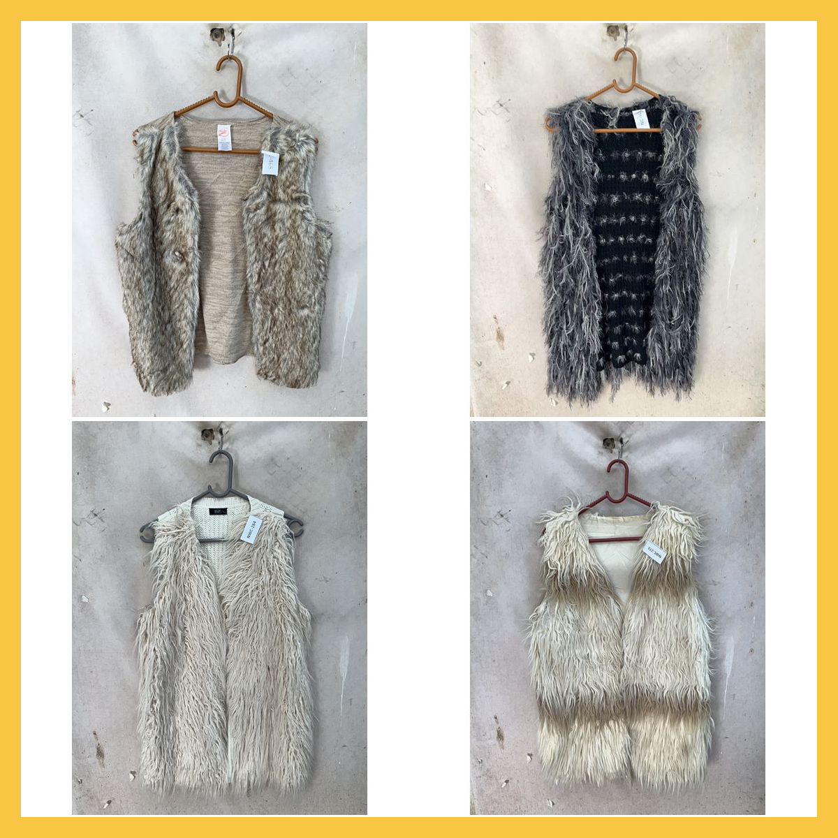 Bundle de 7 pièces de gilet en fourrure Zara, mant..