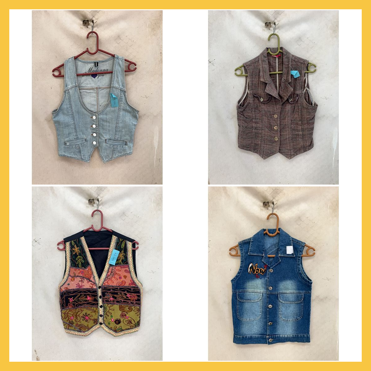 Vintage Waistcoat Bundle Denim Corduroy Embroidere..