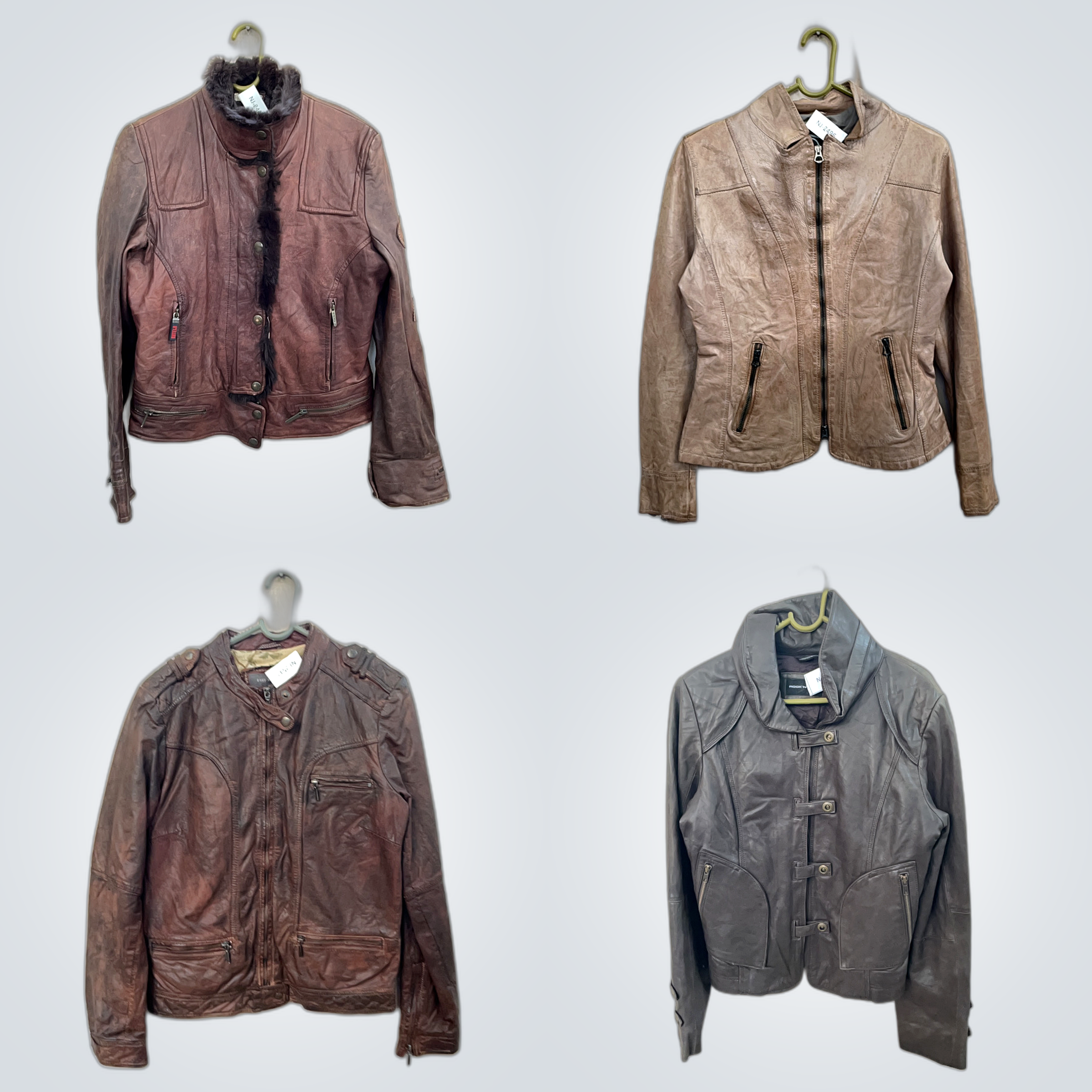 Leather Jackets Bundle - 10 Pc Mix Brands Tan Brow..
