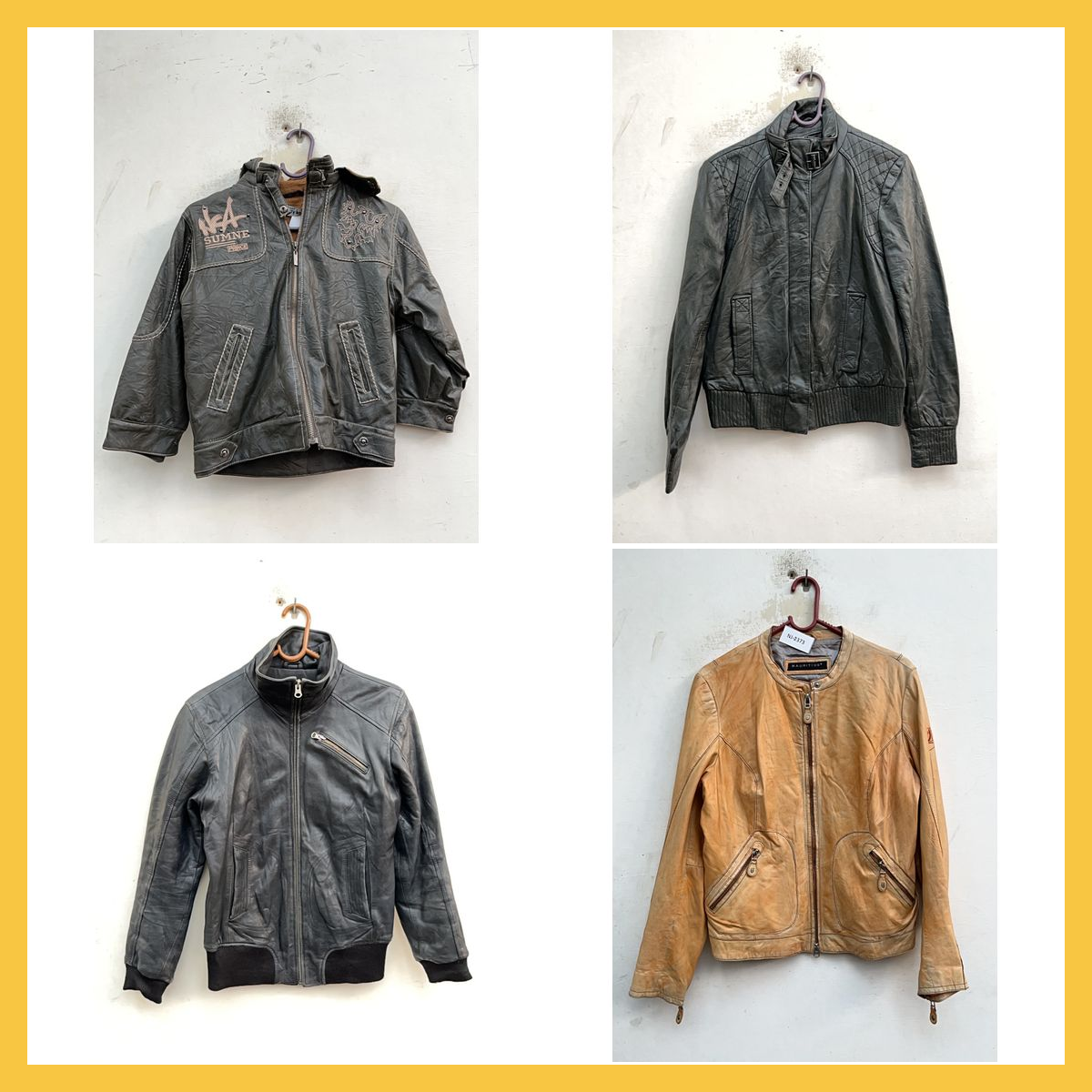 Luxus-Lederjacken-Bundle - Moncler, Burberry, Mang..