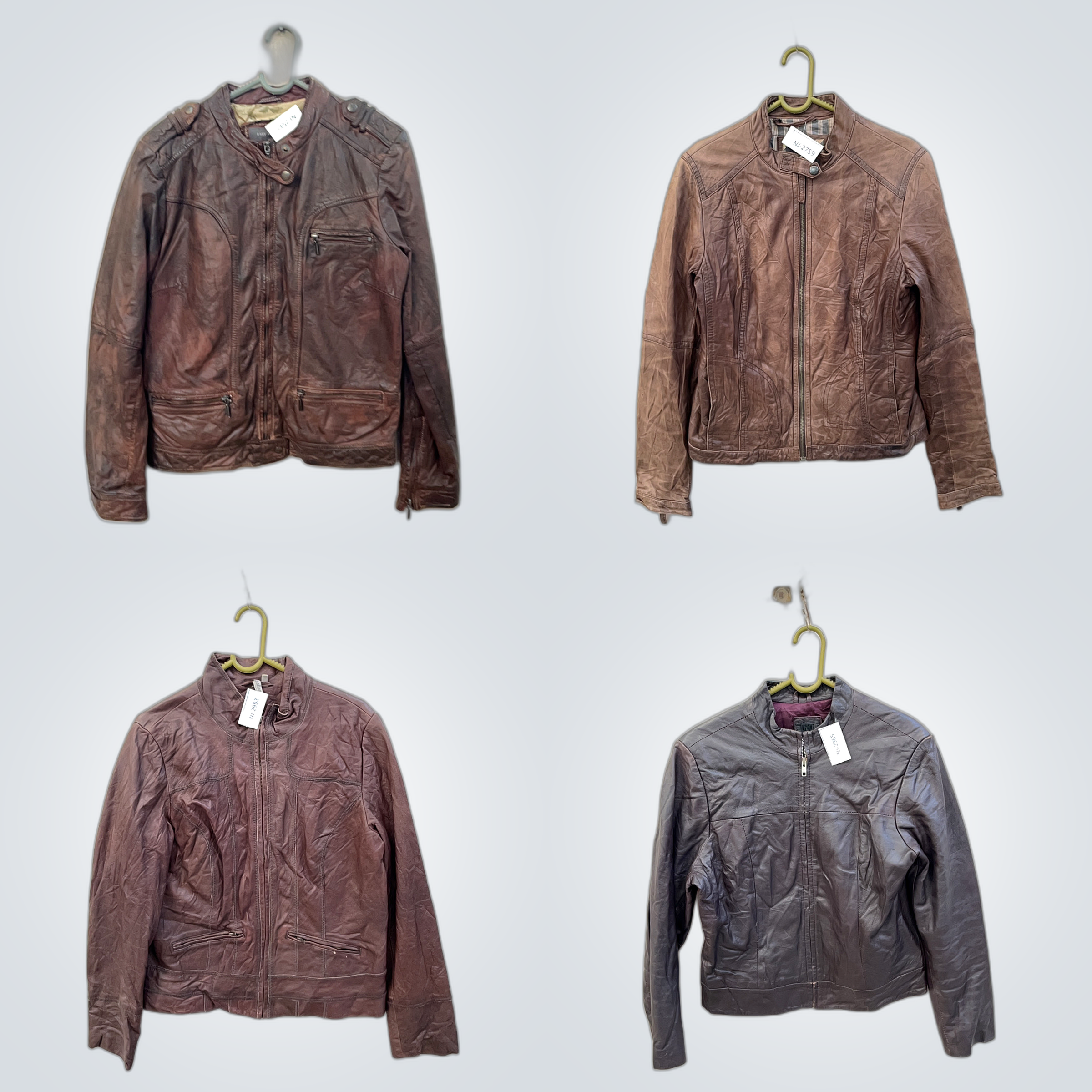 Ensemble de vestes en cuir - Lot mixte de cuir bru..