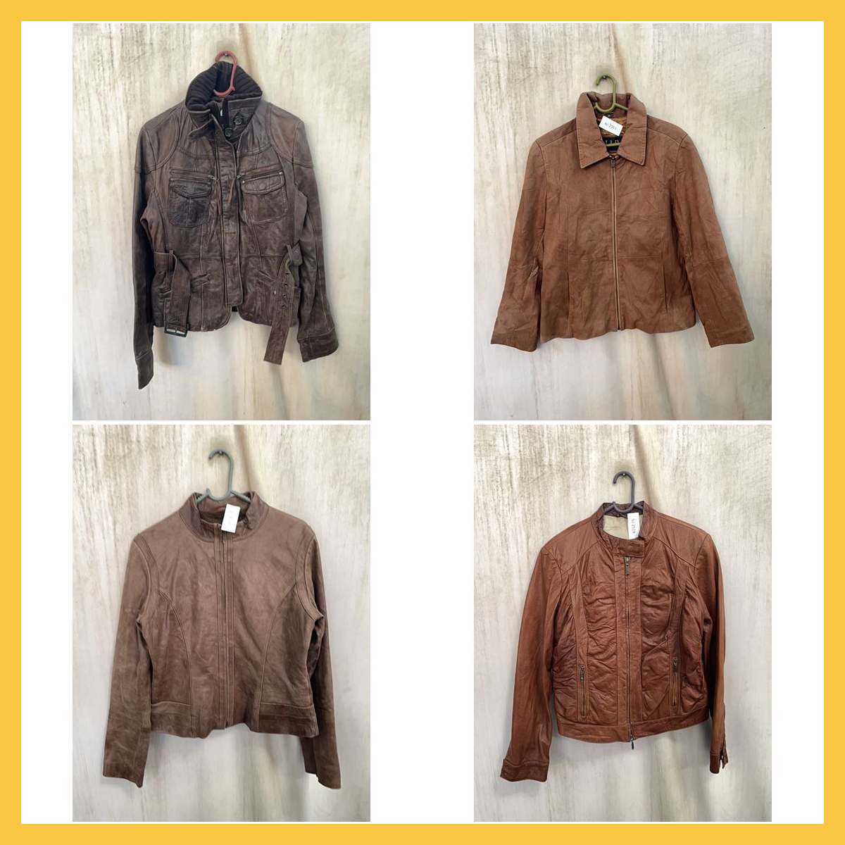 Leather Jacket Bundle 7pcs Unbranded Brown Leather..