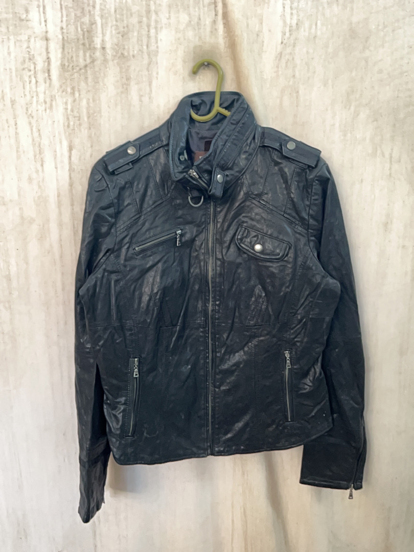 Black Faux Leather Biker Jacket