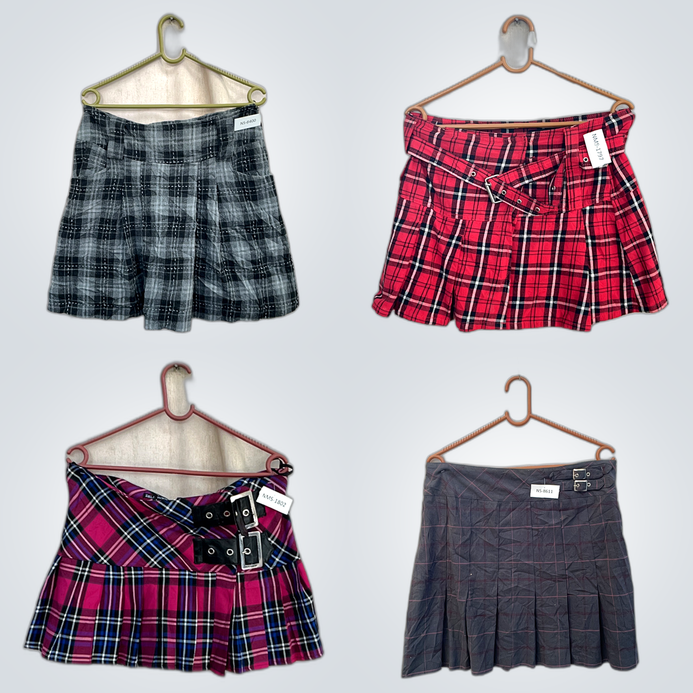 Plaid Mini Skirt Bundle 6pcs Red Black Gray Unbran..