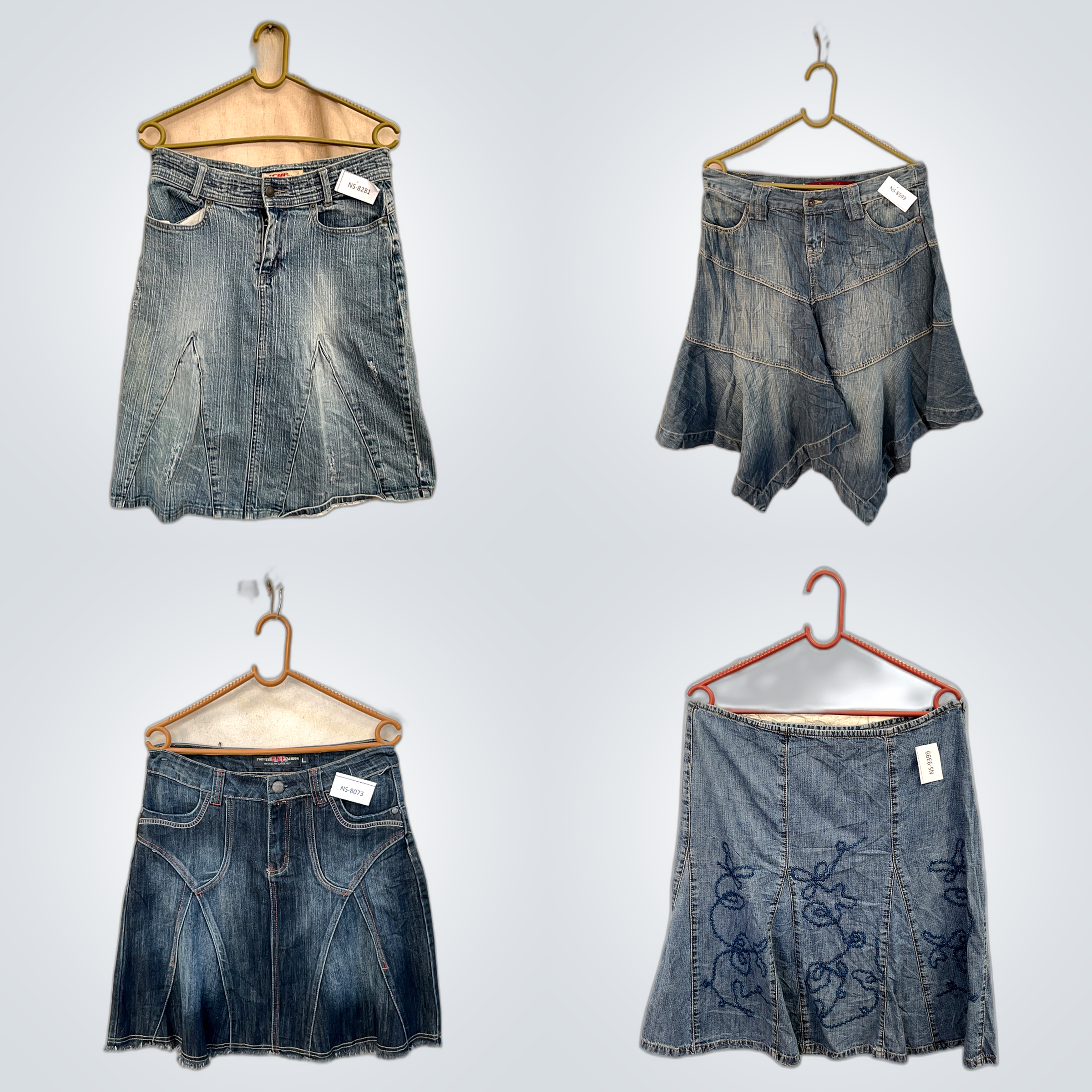 Jeansröcke mit Spitze