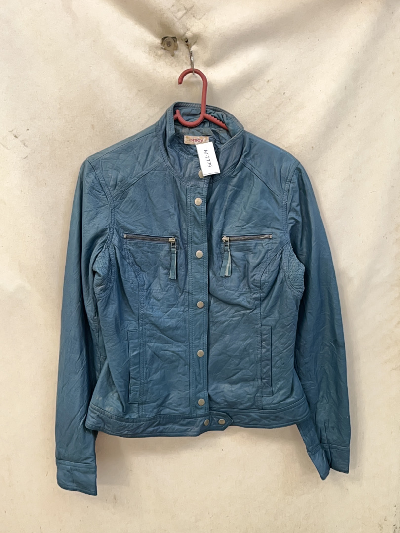 Orsay Blue Leather Jacket