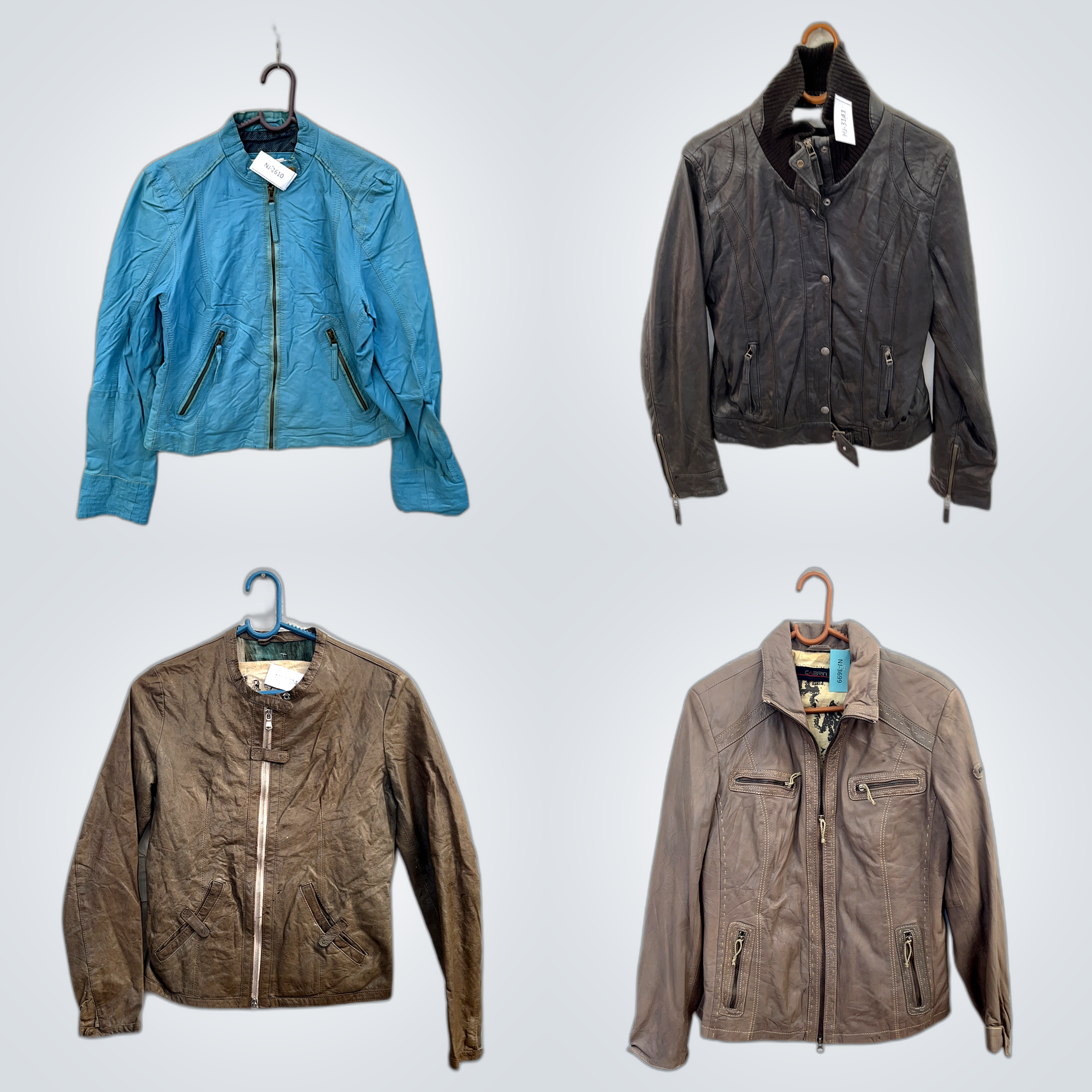 Leather Jackets Brown Blue Vintage