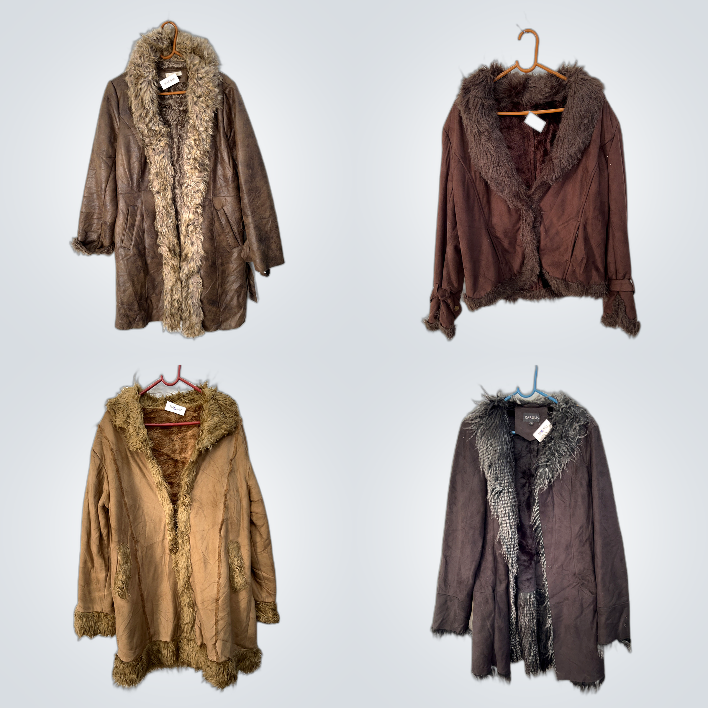 Brown Fur Trim Coat Bundle Suede Leather Jackets N..