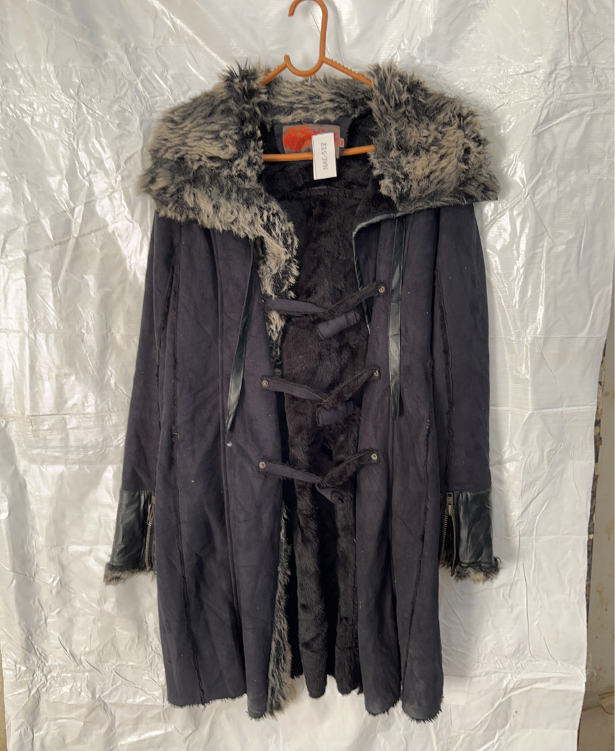 Black Fur-Lined Coat