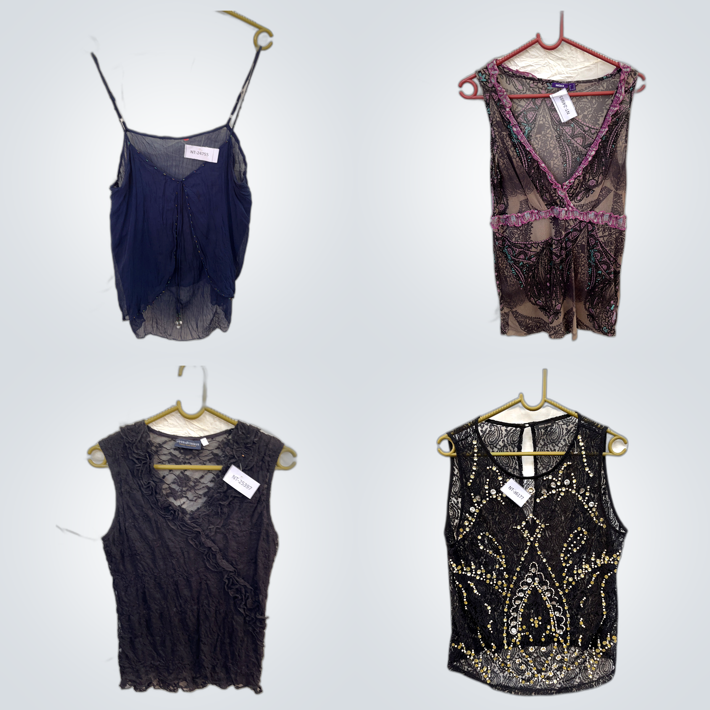 Ensemble de blouses transparentes Y2K