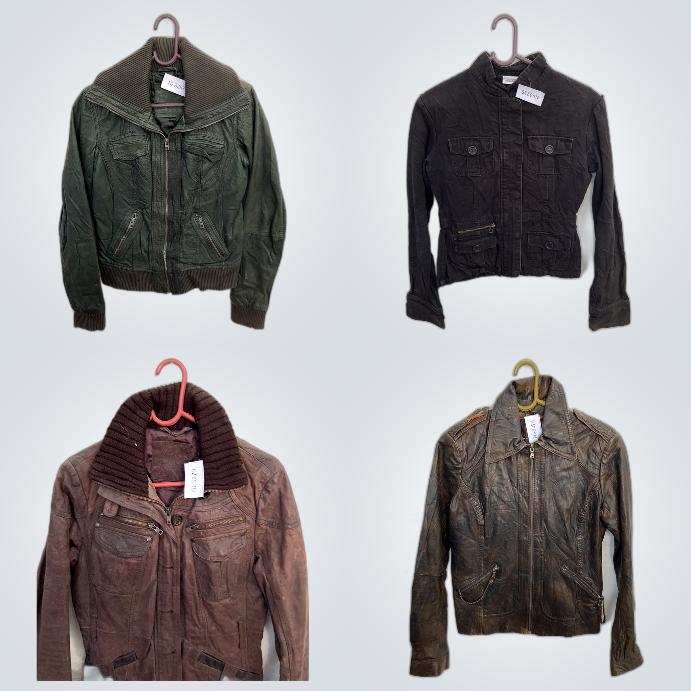 Leather Jacket Bundle - 7 Pc Mix of Green, Brown, ..