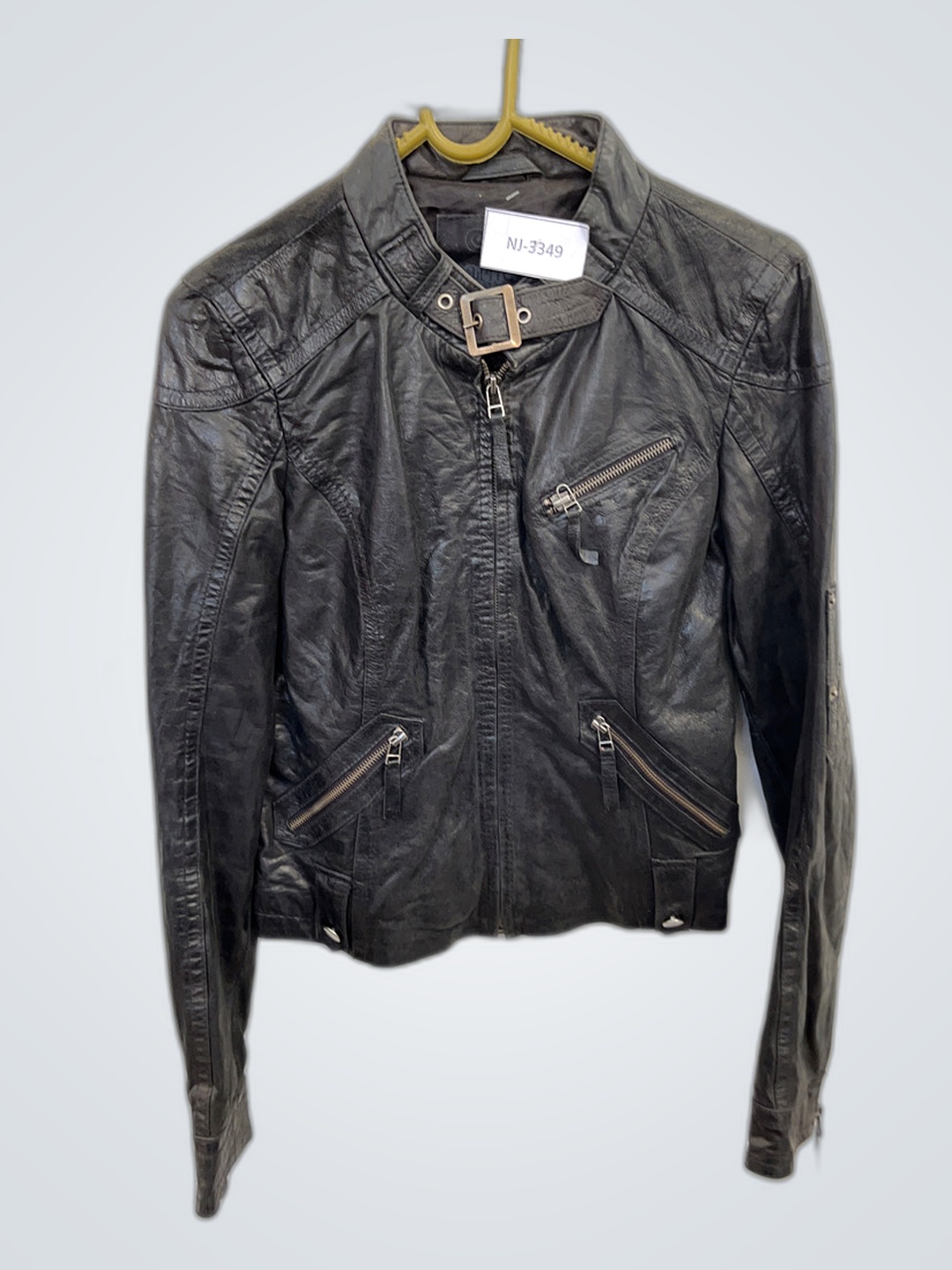 Jaqueta de Moto de Couro Preto