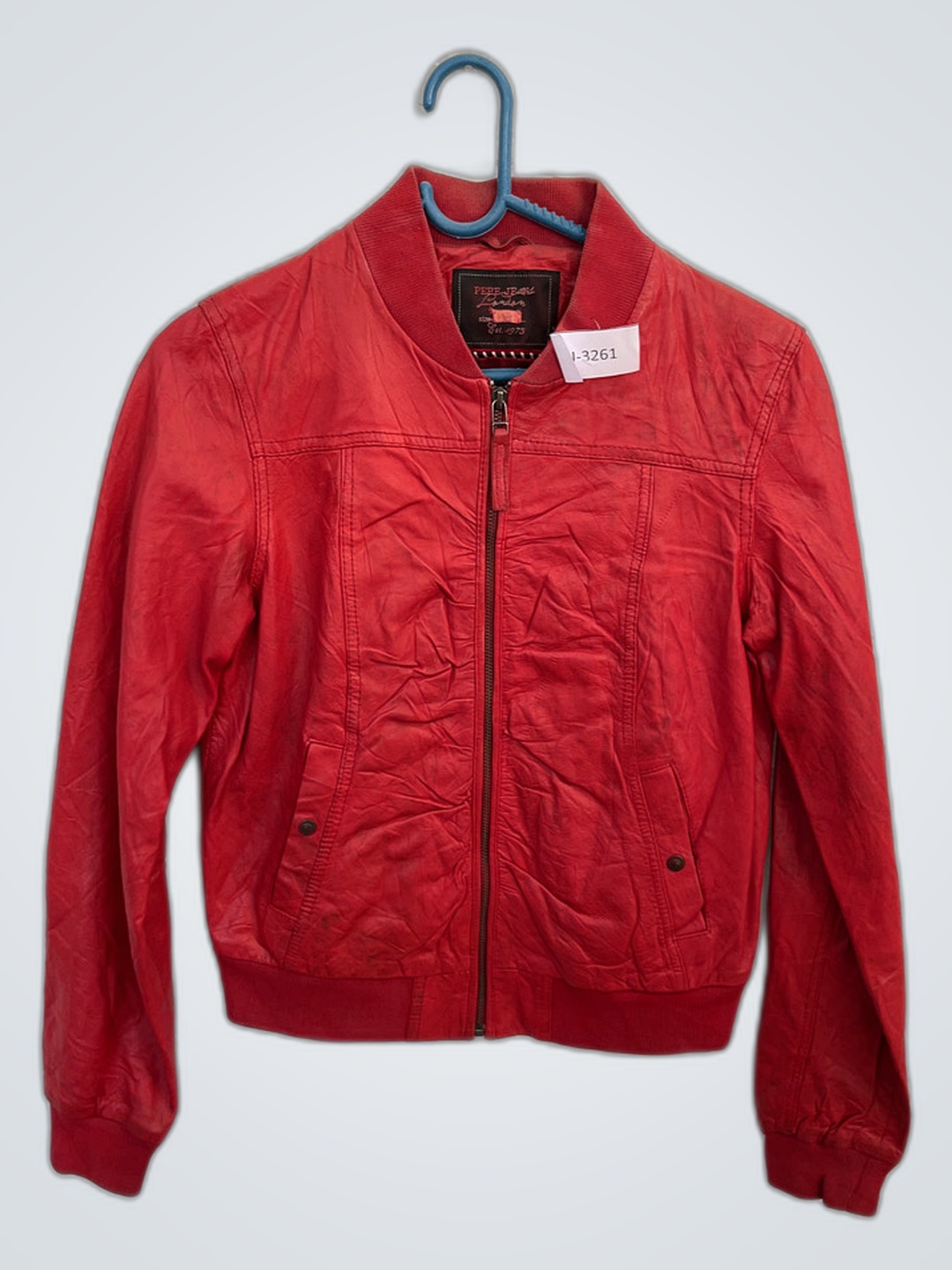 Veste en cuir rouge Pebe Jeans