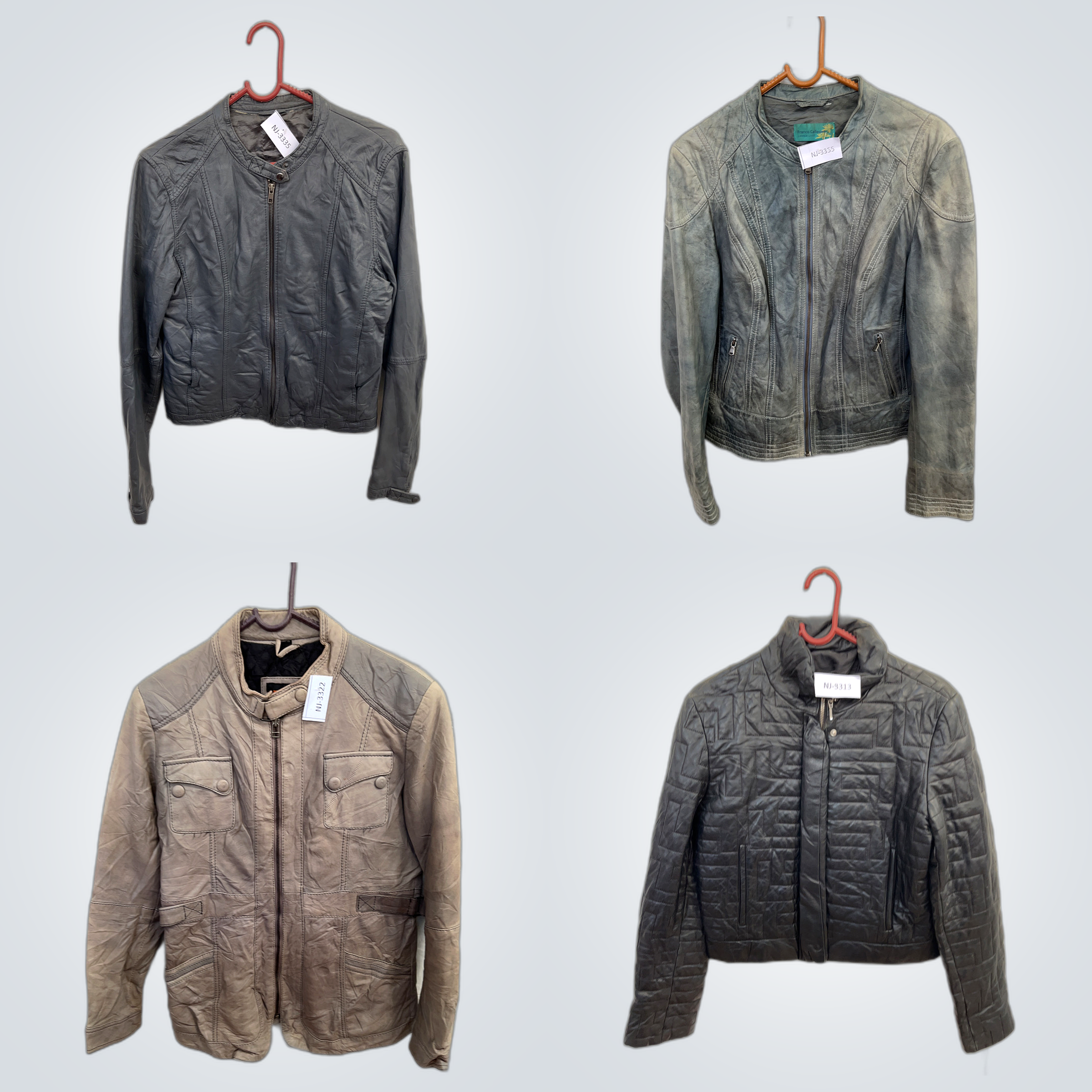 Leather Jacket Bundle - 7 Pc Mix Grey Brown Black ..