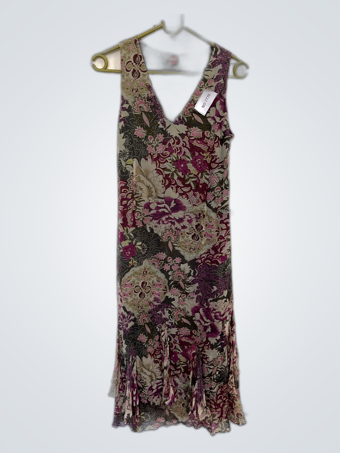 Vestido Maxi com Estampa Floral Vermelha