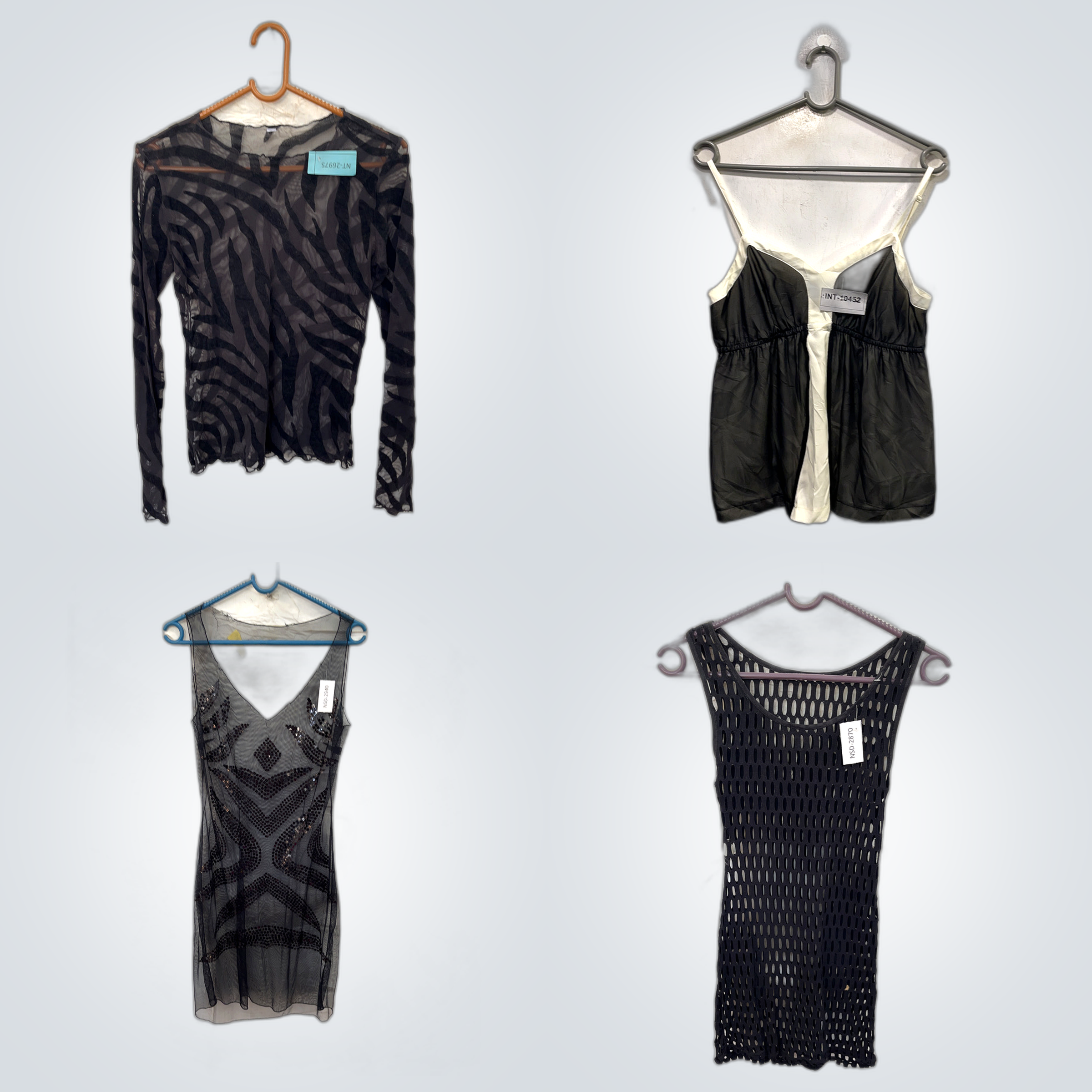 Ensemble Chic Noir 9 Pièces Tops Robes en Dentelle..