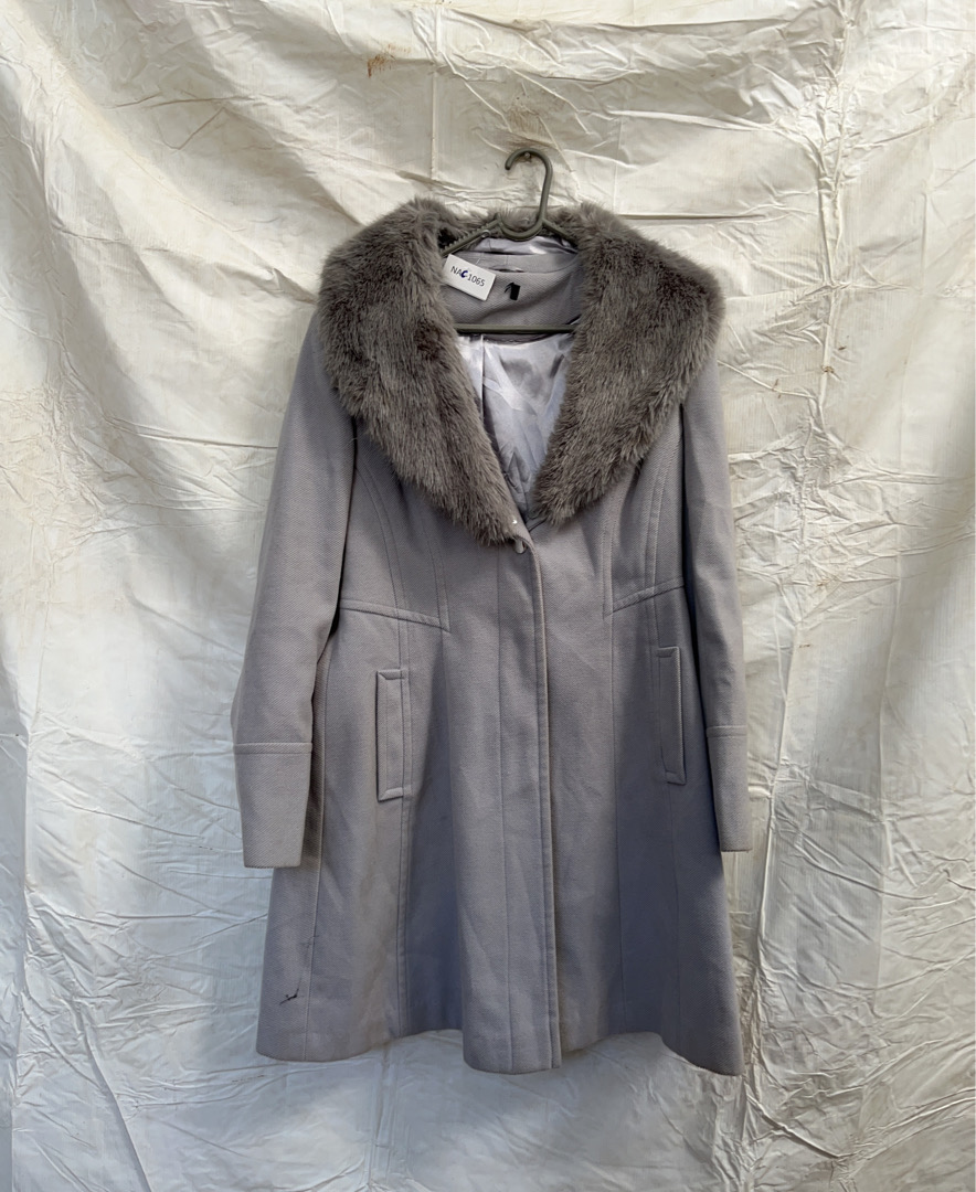 Gray Fur-Lined Coat