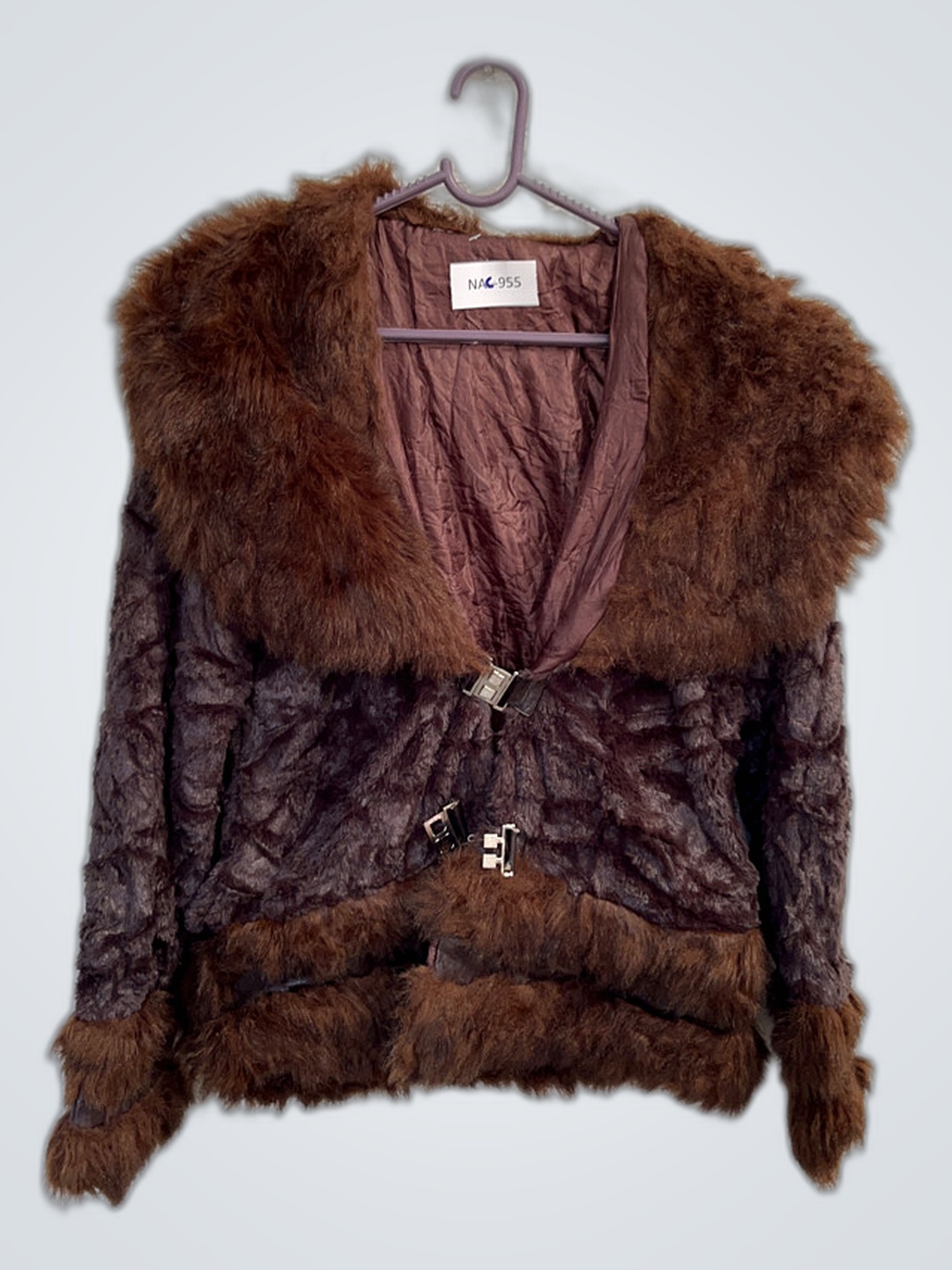 Veste en fourrure marron