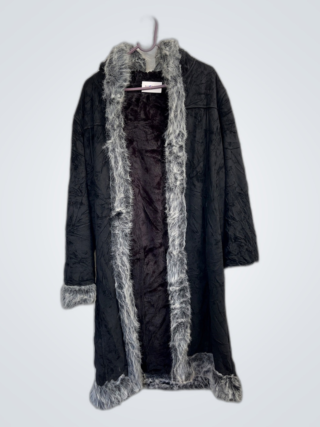 Black Fur-Trimmed Coat