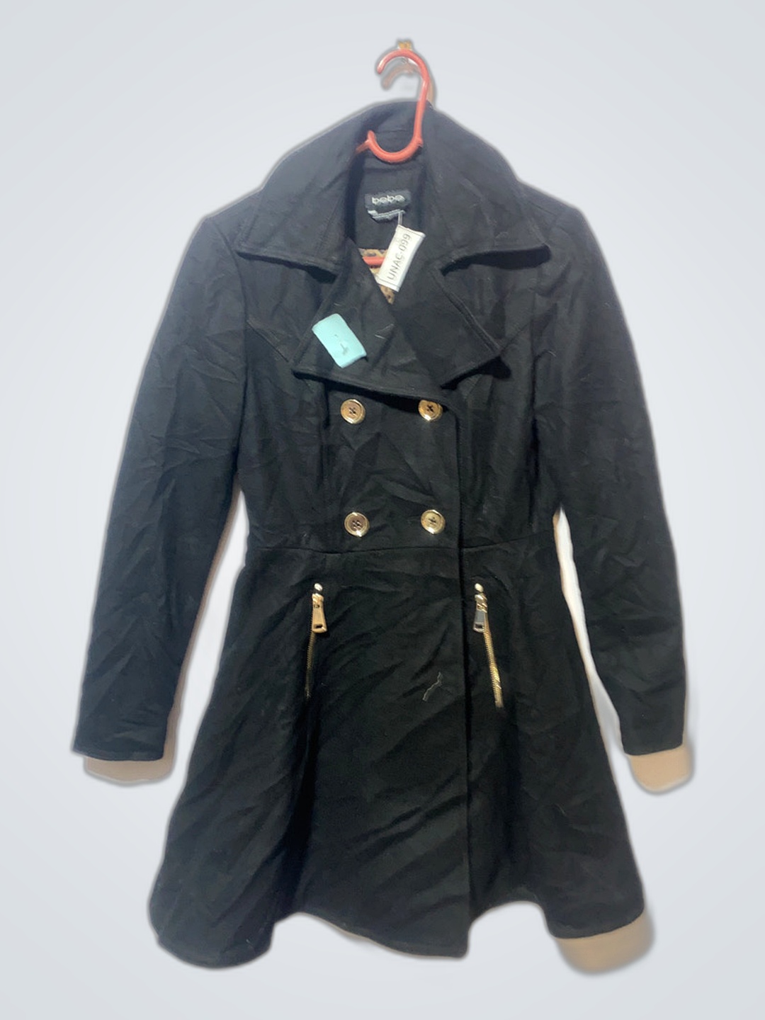 manteau noir à double boutonnage bebe