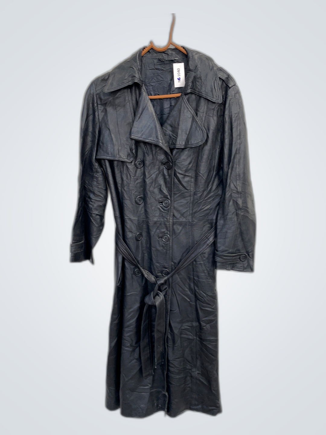 Black Leather Trench Coat