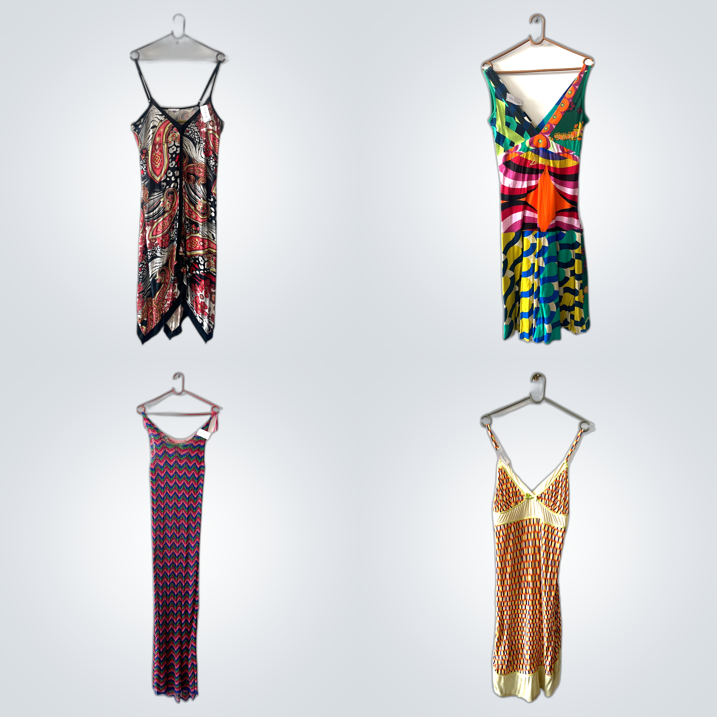 Y2K Multicolored Slip Dresses