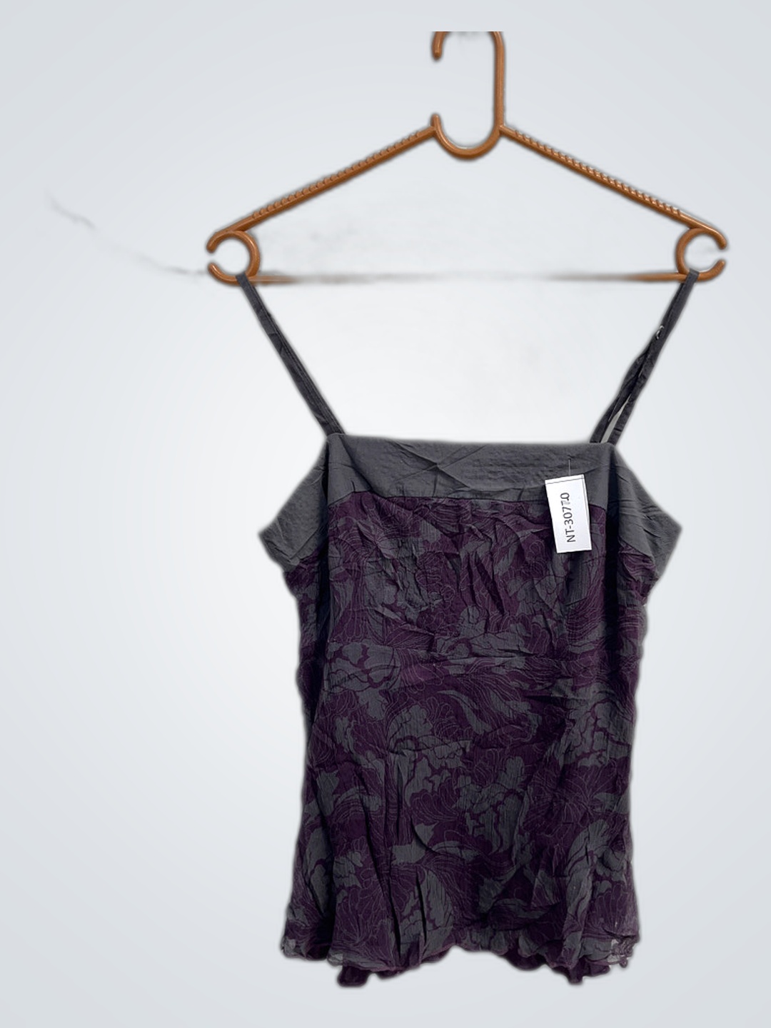 Lila und graues Blumenshirt