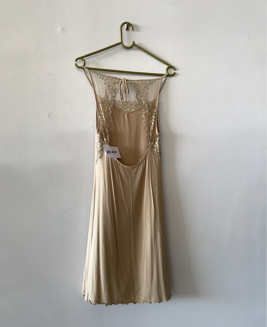 Beige Lace Trimmed Nightgown