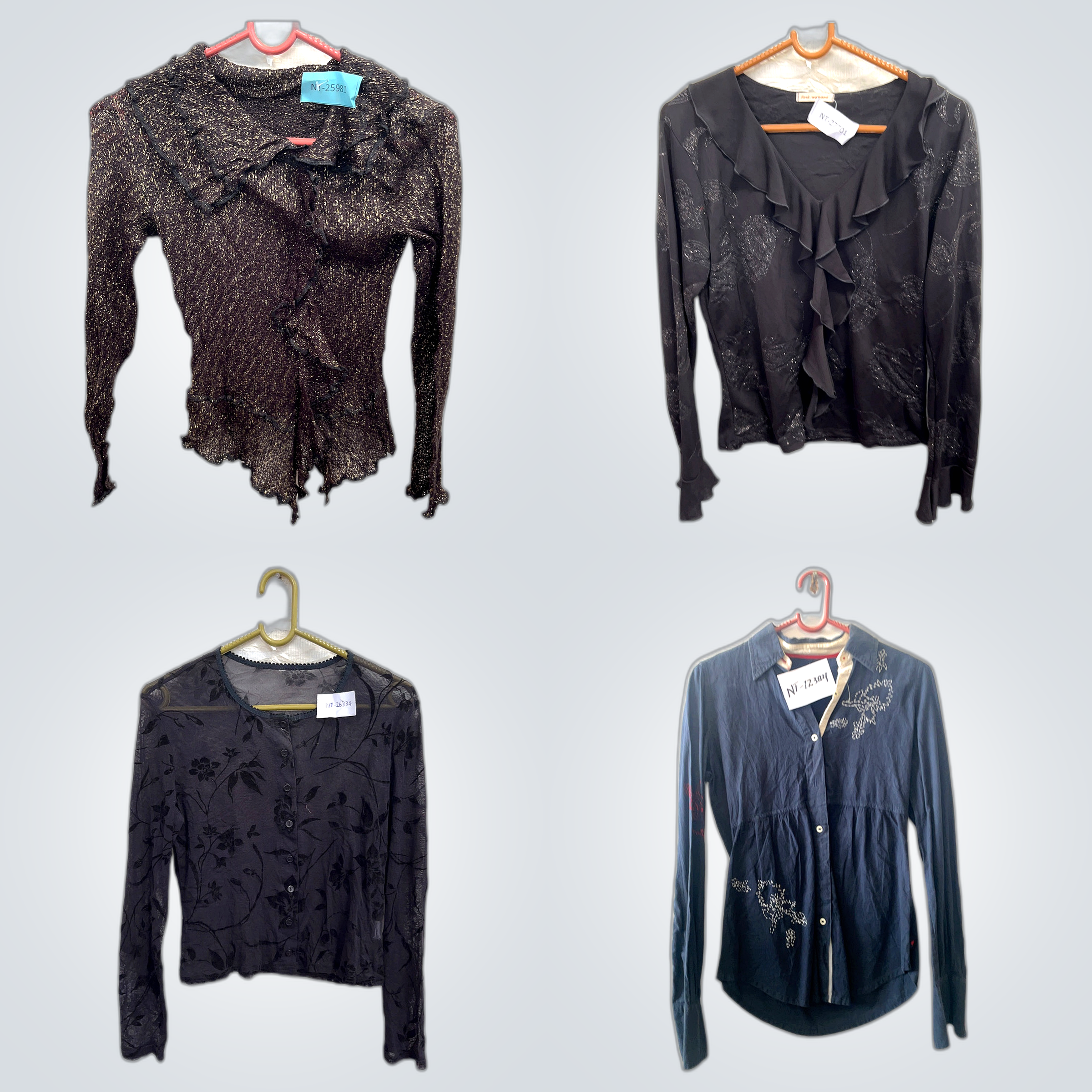 Floral Ruffle Blouse Bundle - 7pcs Women's Tops Mi..