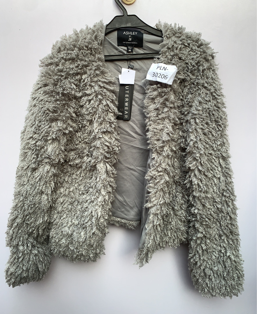 ASHLEY Grey Fur Coat