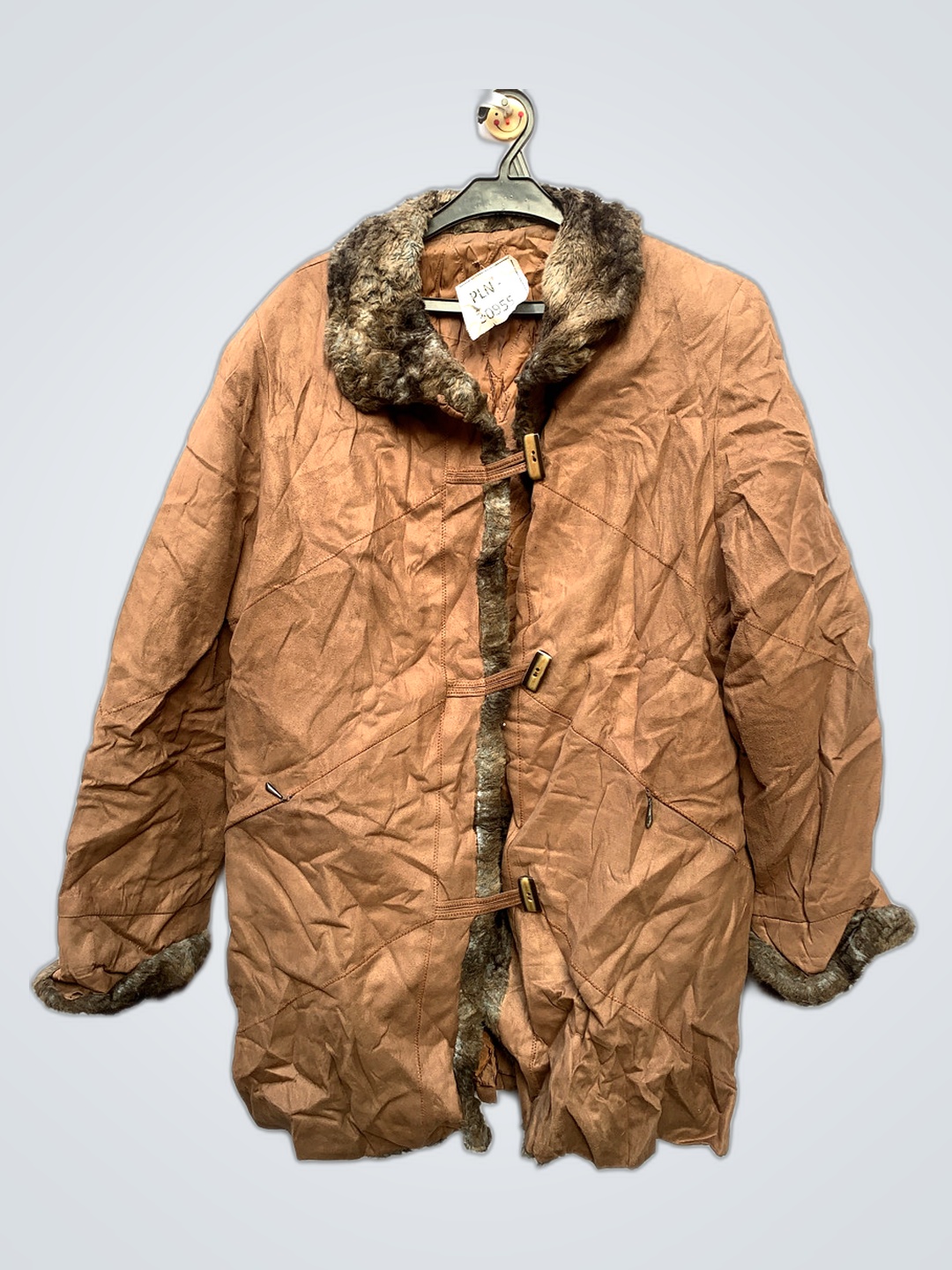 Parka con fodera in pelliccia marrone