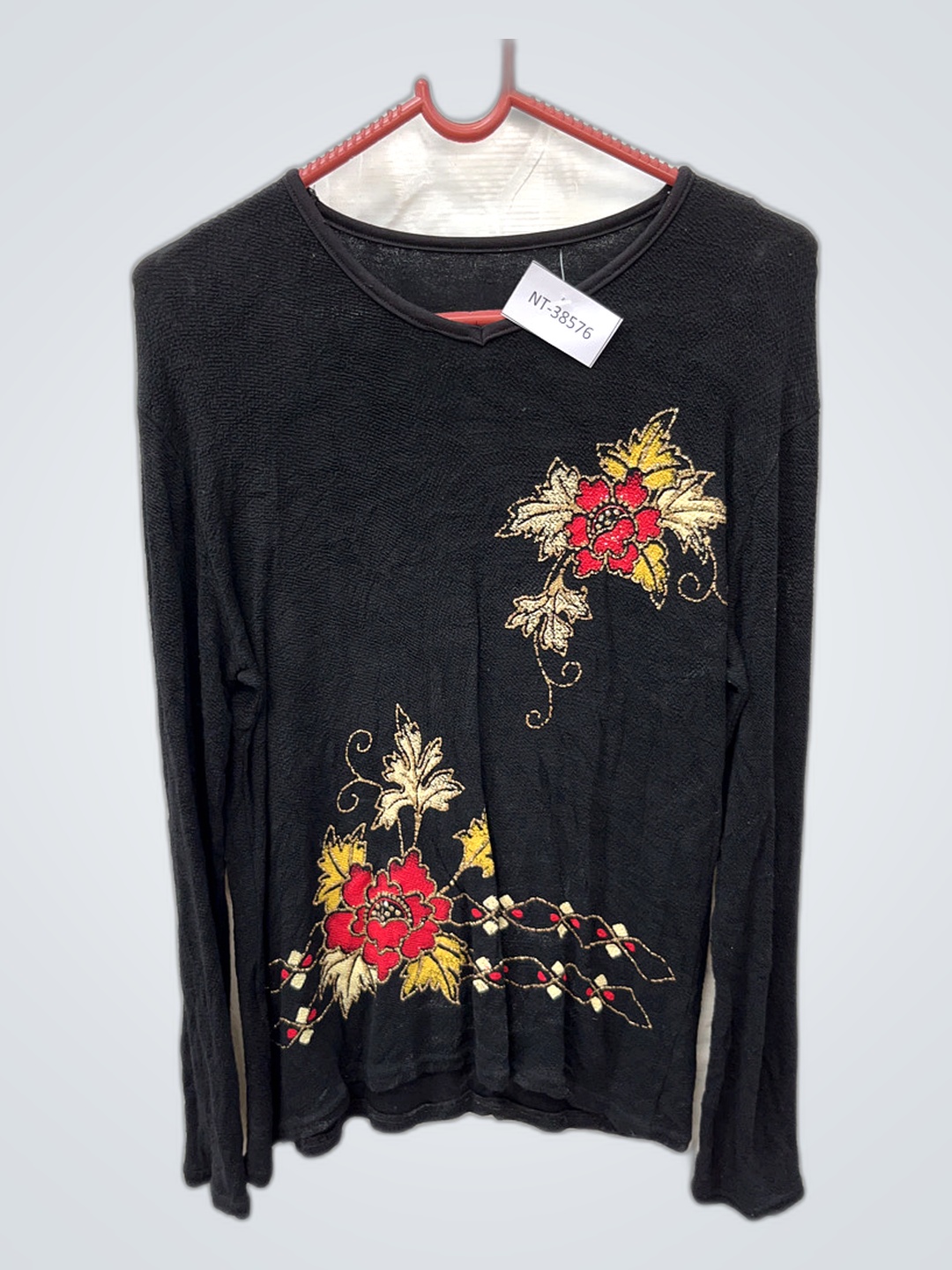 Black Floral Long Sleeve Shirt