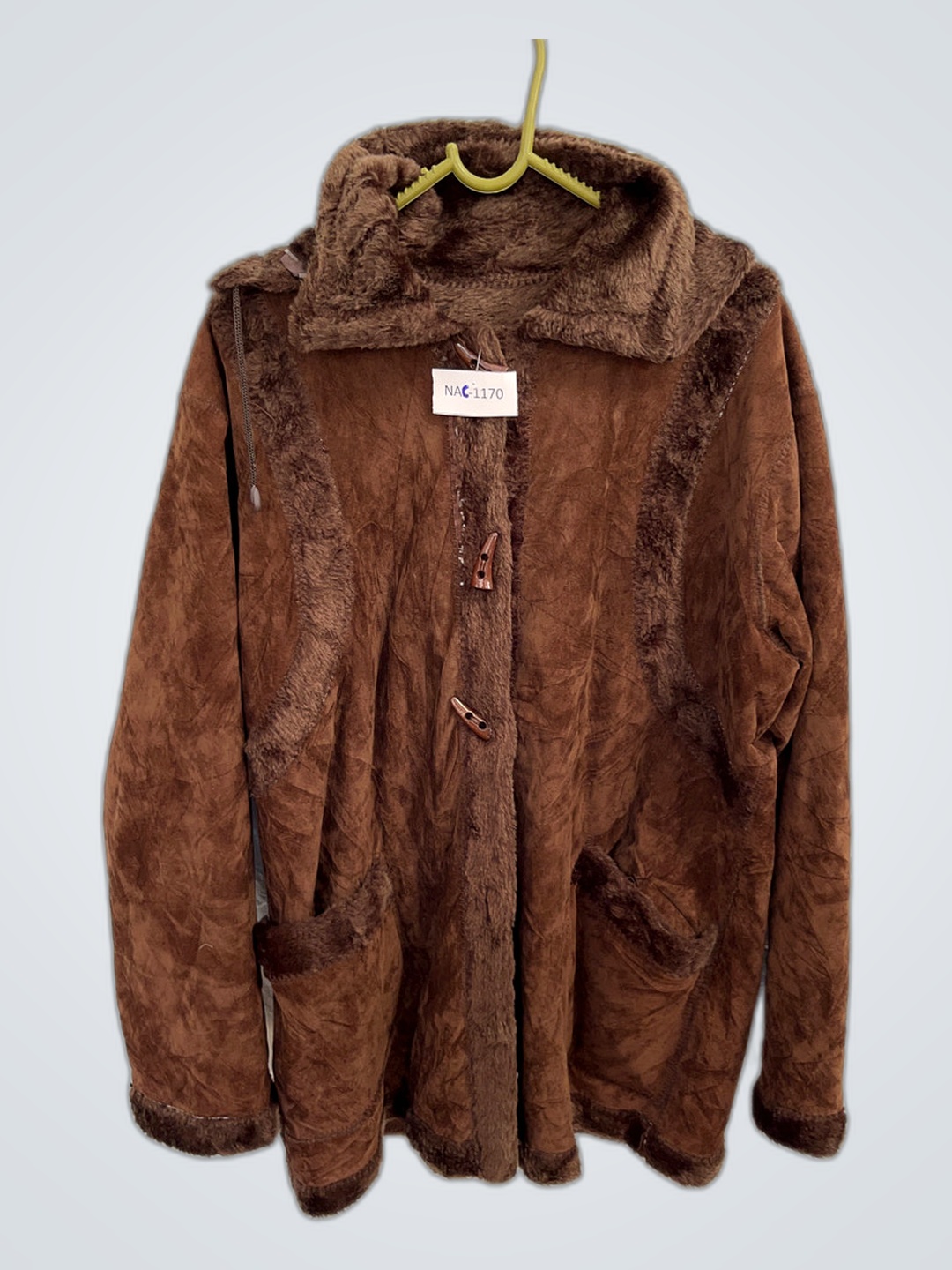 Brown Fur Trimmed Hooded Jacket