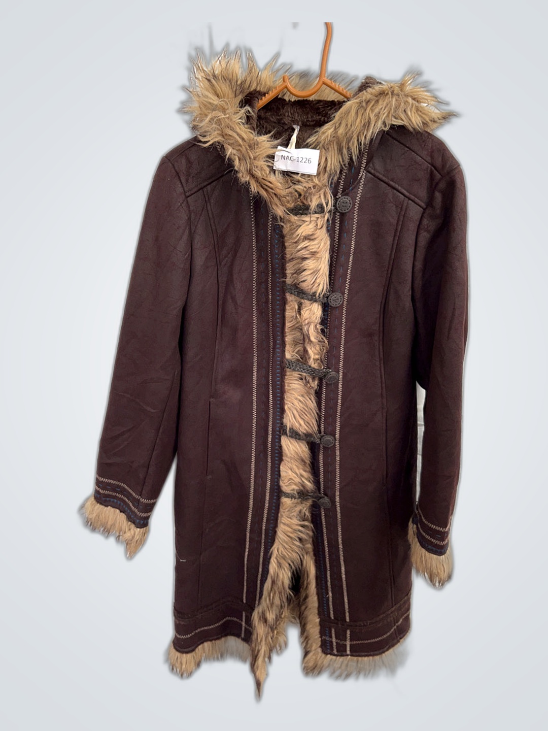 Marc Brown Fur Trimmed Hooded Coat
