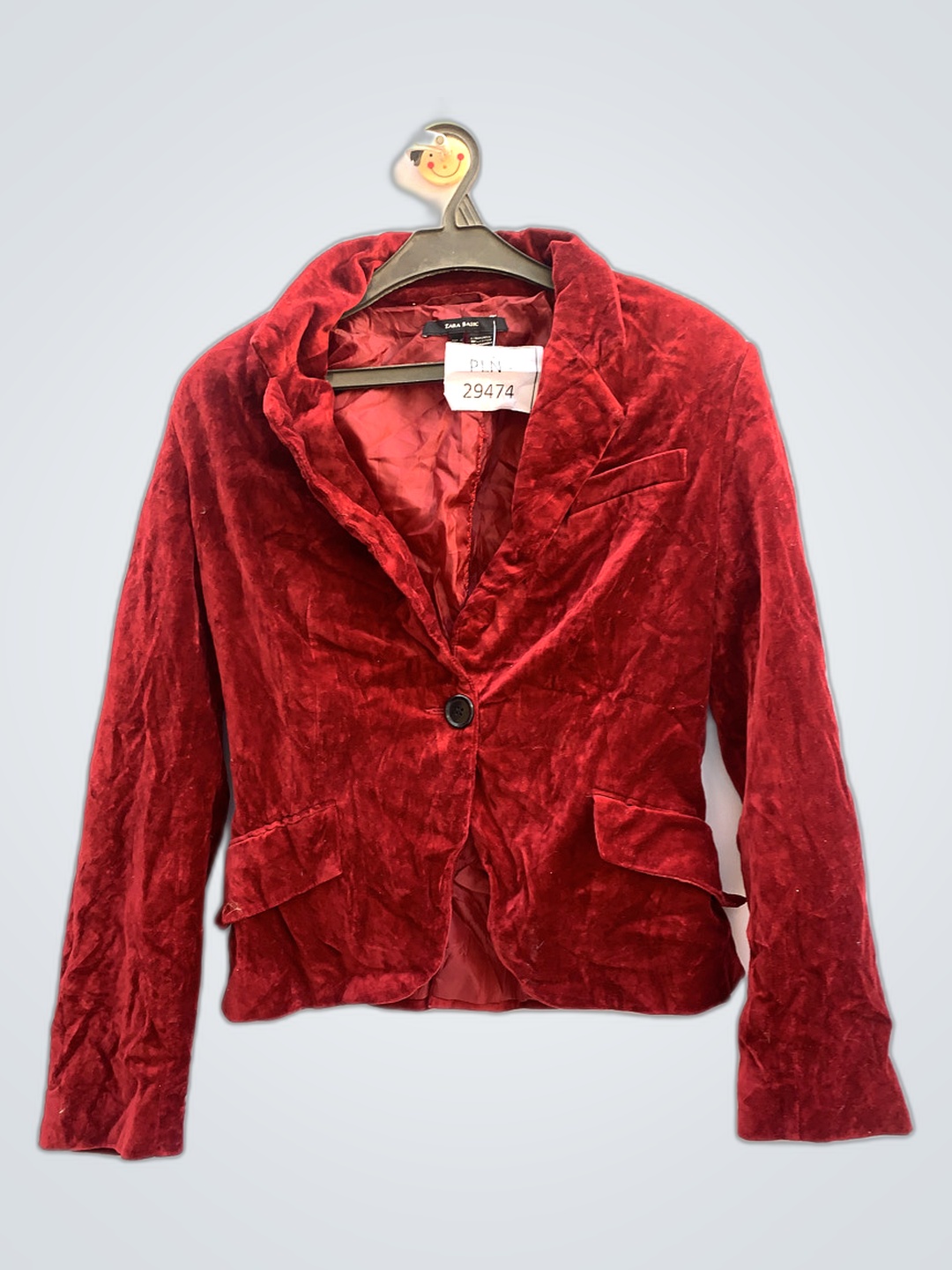「Zara Basic Red Velvet Jacket」