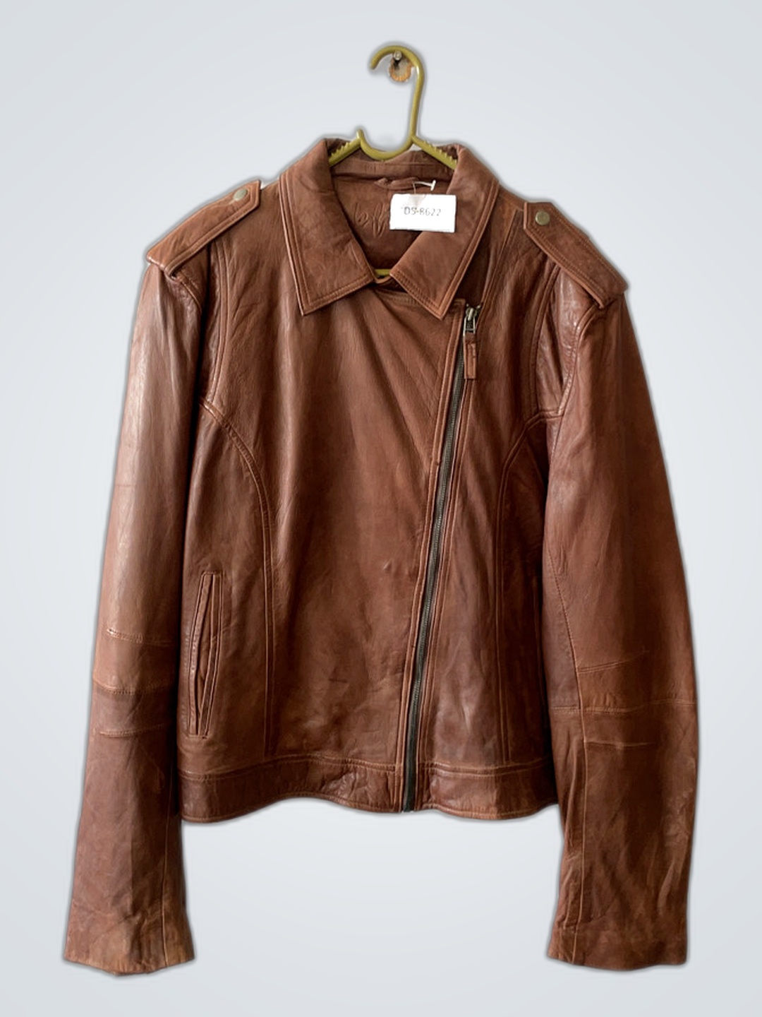 Brown Leather Biker Jacket