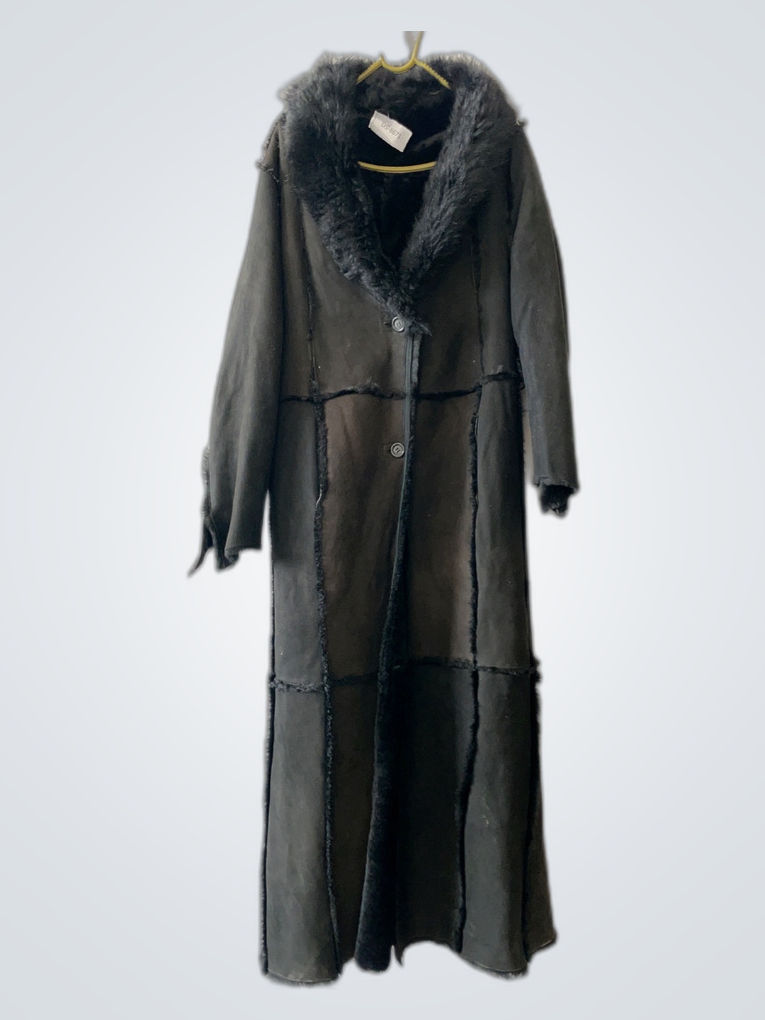 Vintage Shearling Coat with Fur Collar