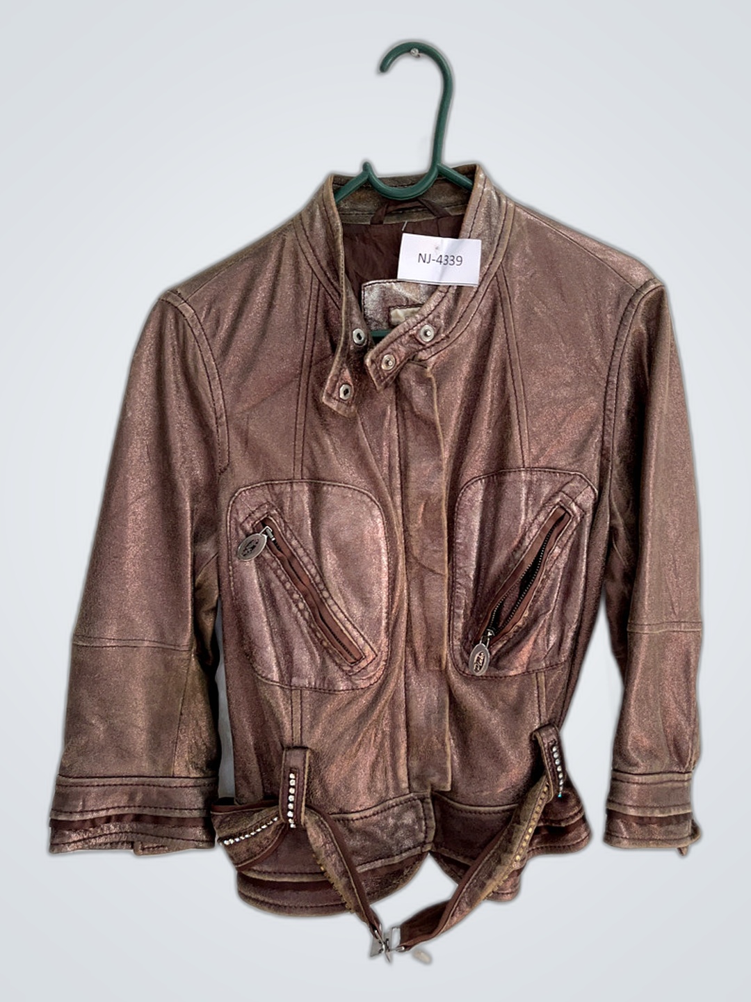 PINKO Brown Leather Jacket