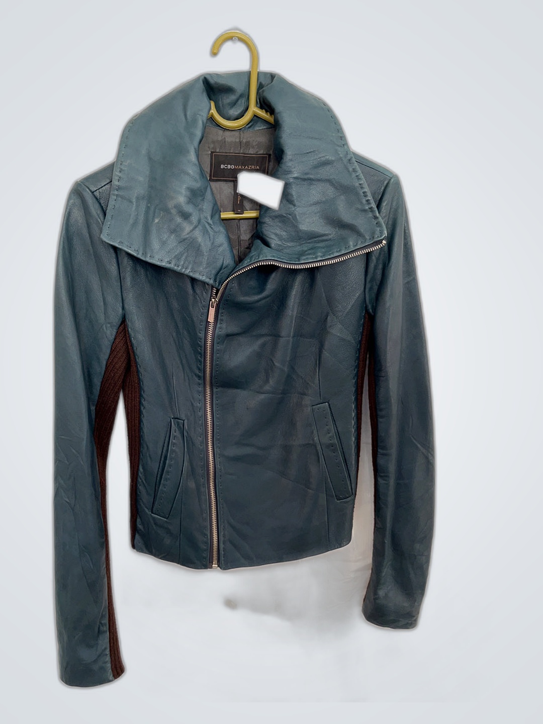 BCBG MAX AZRIA Teal Leather Jacket
