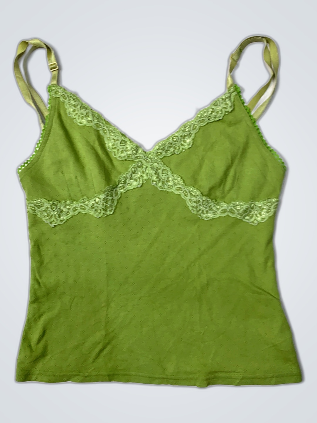 Green Lace Trim Camisole