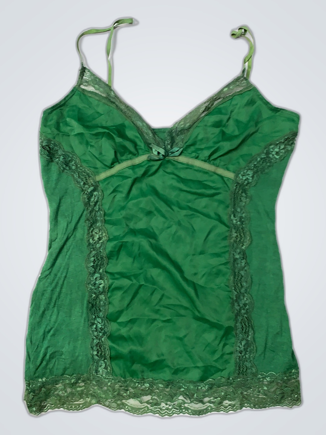 Green Lace Trim Camisole