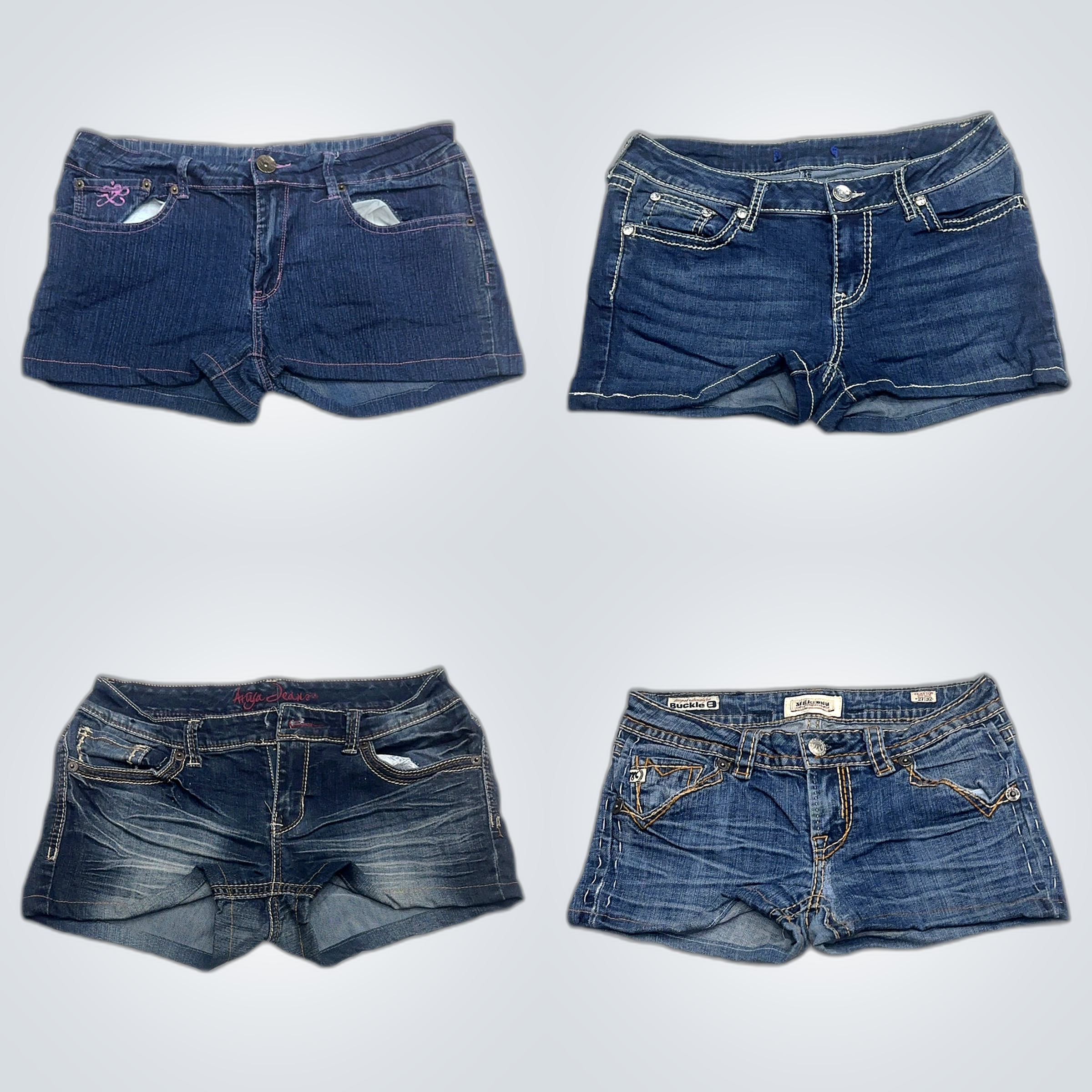 Conjunto de pantalones cortos de mezclilla Y2K