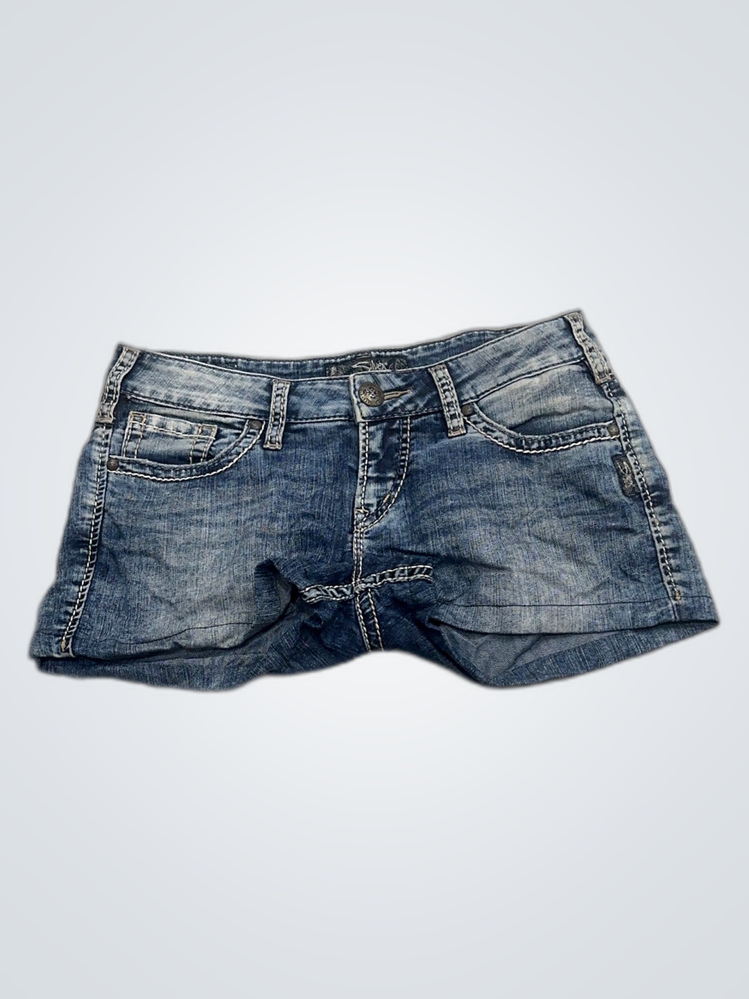 Silver Jean-Shorts