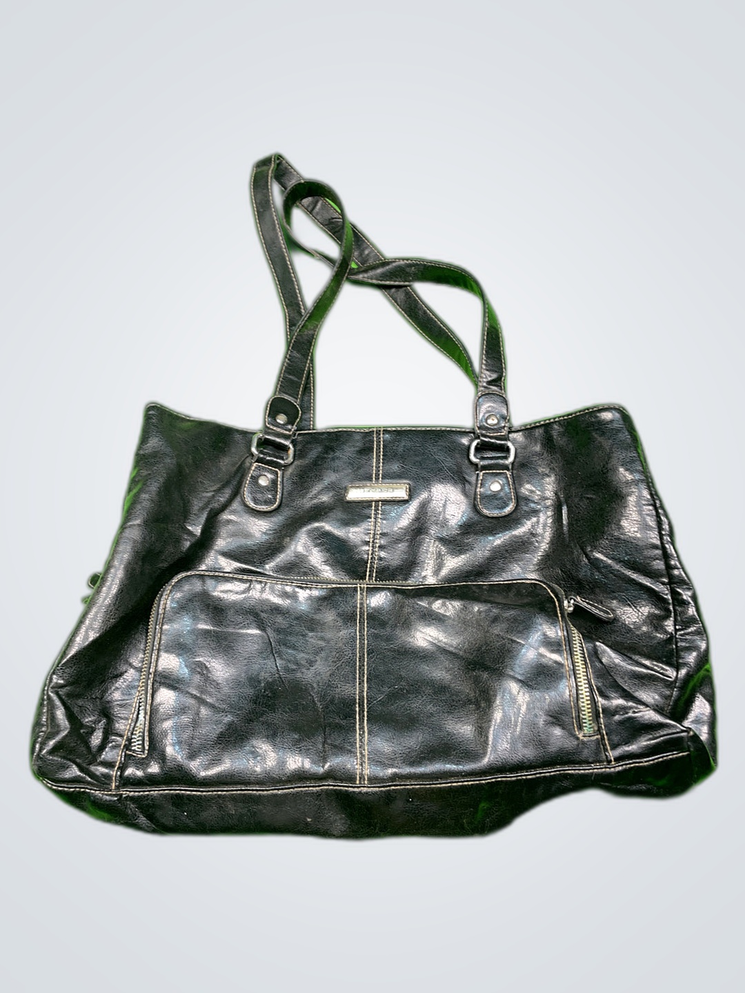 Black Leather Tote Bag