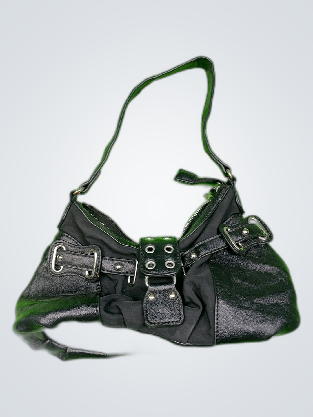 Akira Black Leather Shoulder Bag